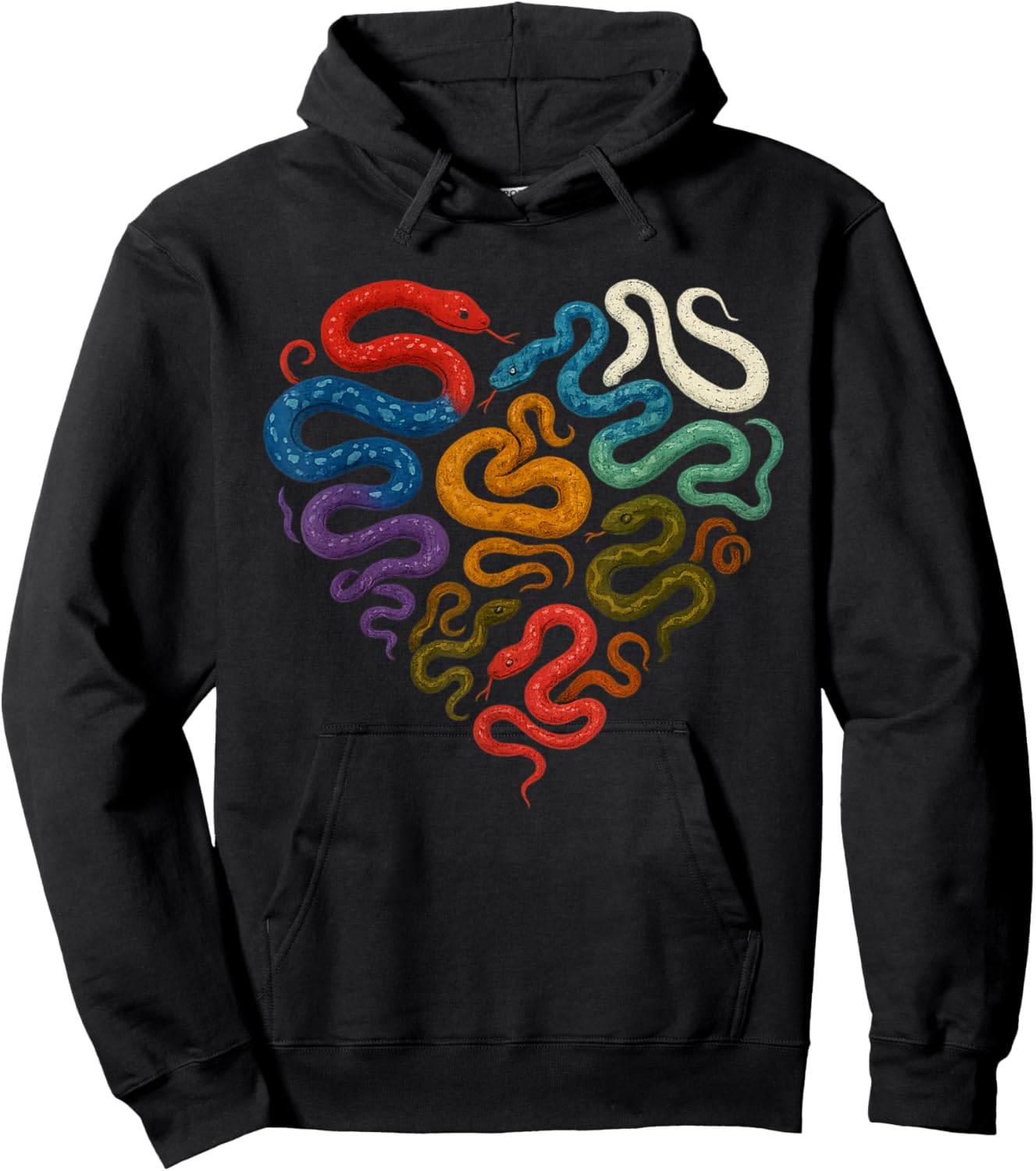 Wild Animal Reptile Valentines Day Predator Heart Snake Hoodie - Hoodie | Black