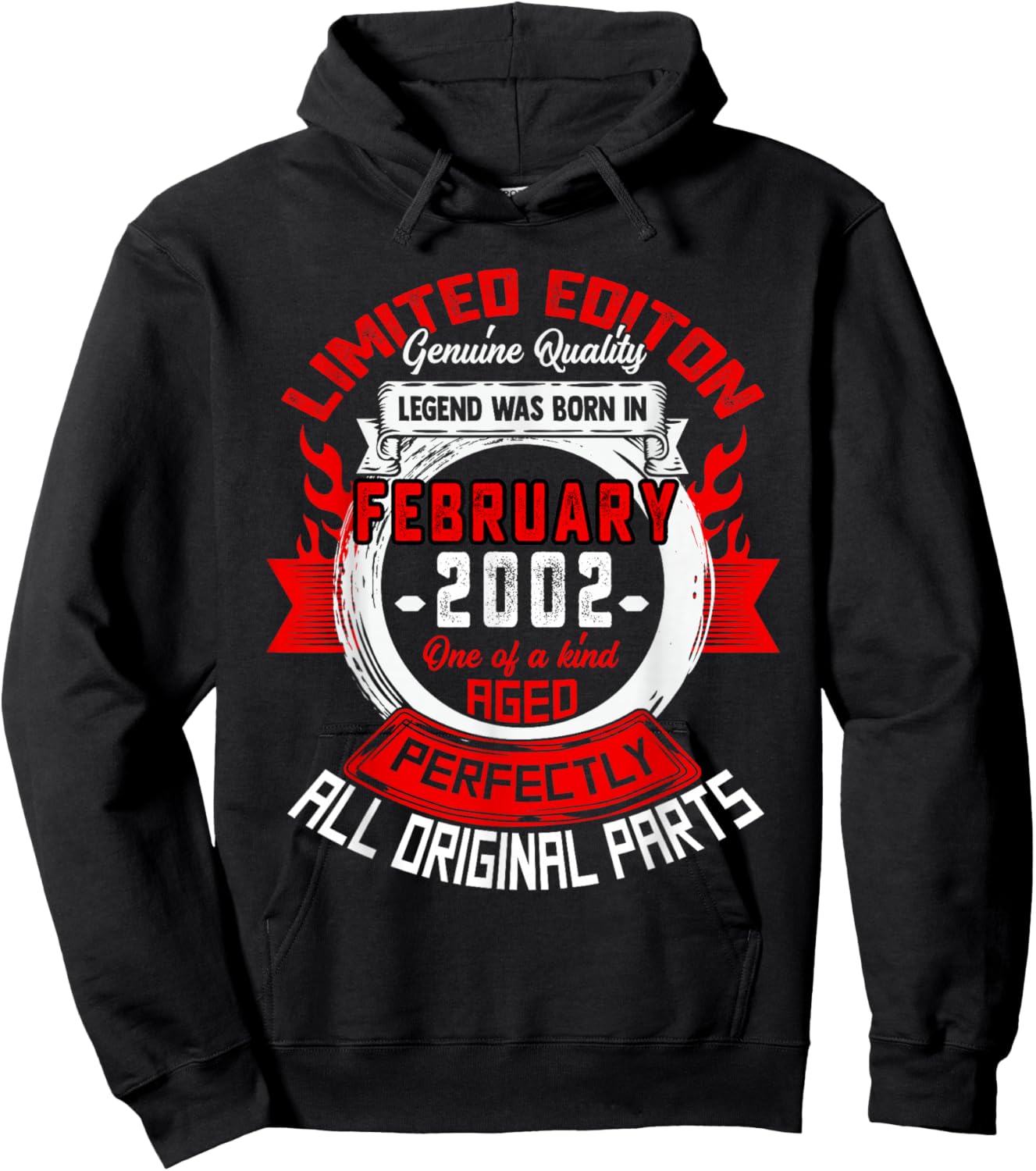 24th Birthday Gift Legend Born in February 2002 24 Yrs Old Hoodie - Hoodie | Black