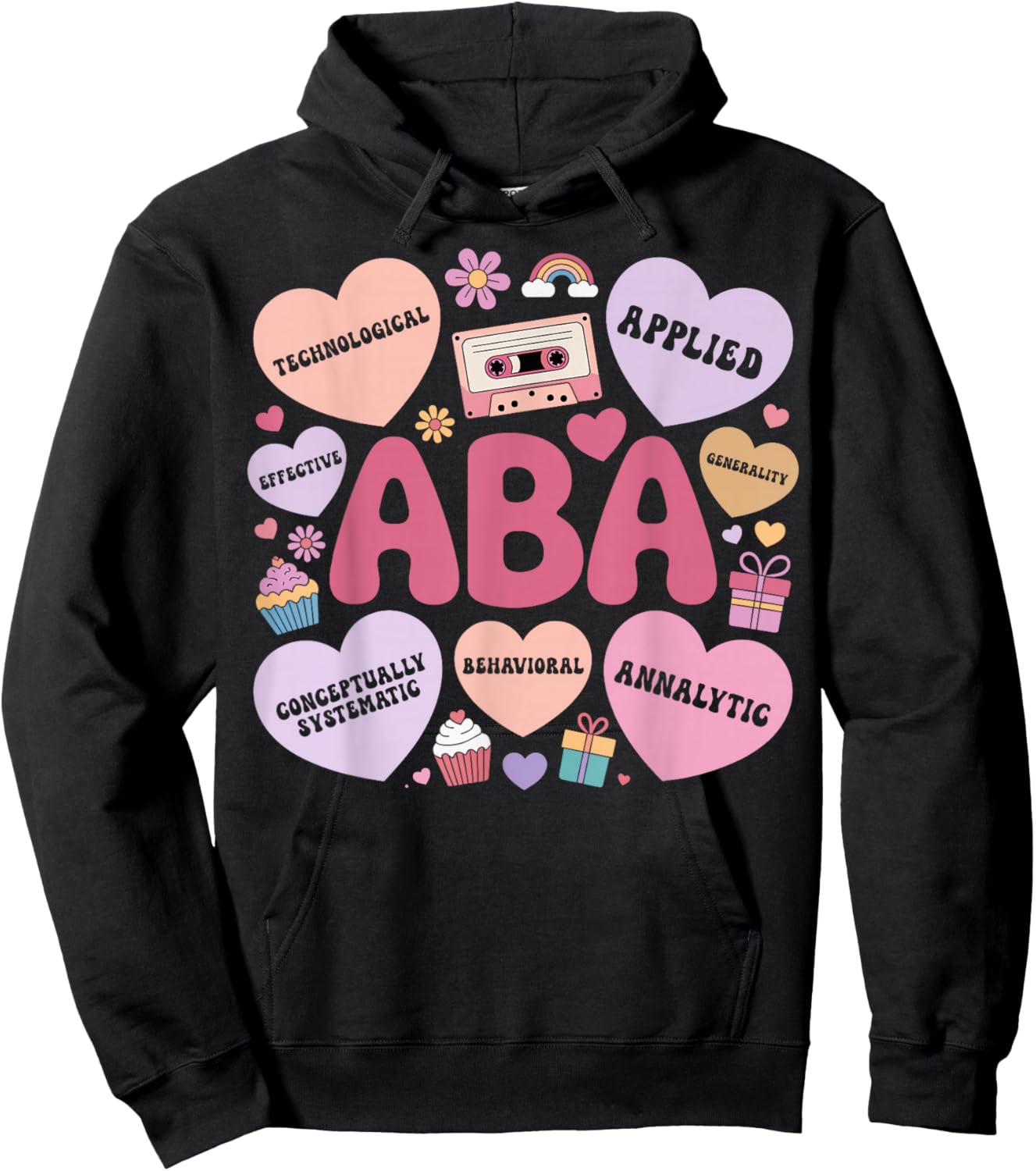 Behavioral Therapy ABA Therapist Valentine's Day Couple Hoodie - Hoodie | Black