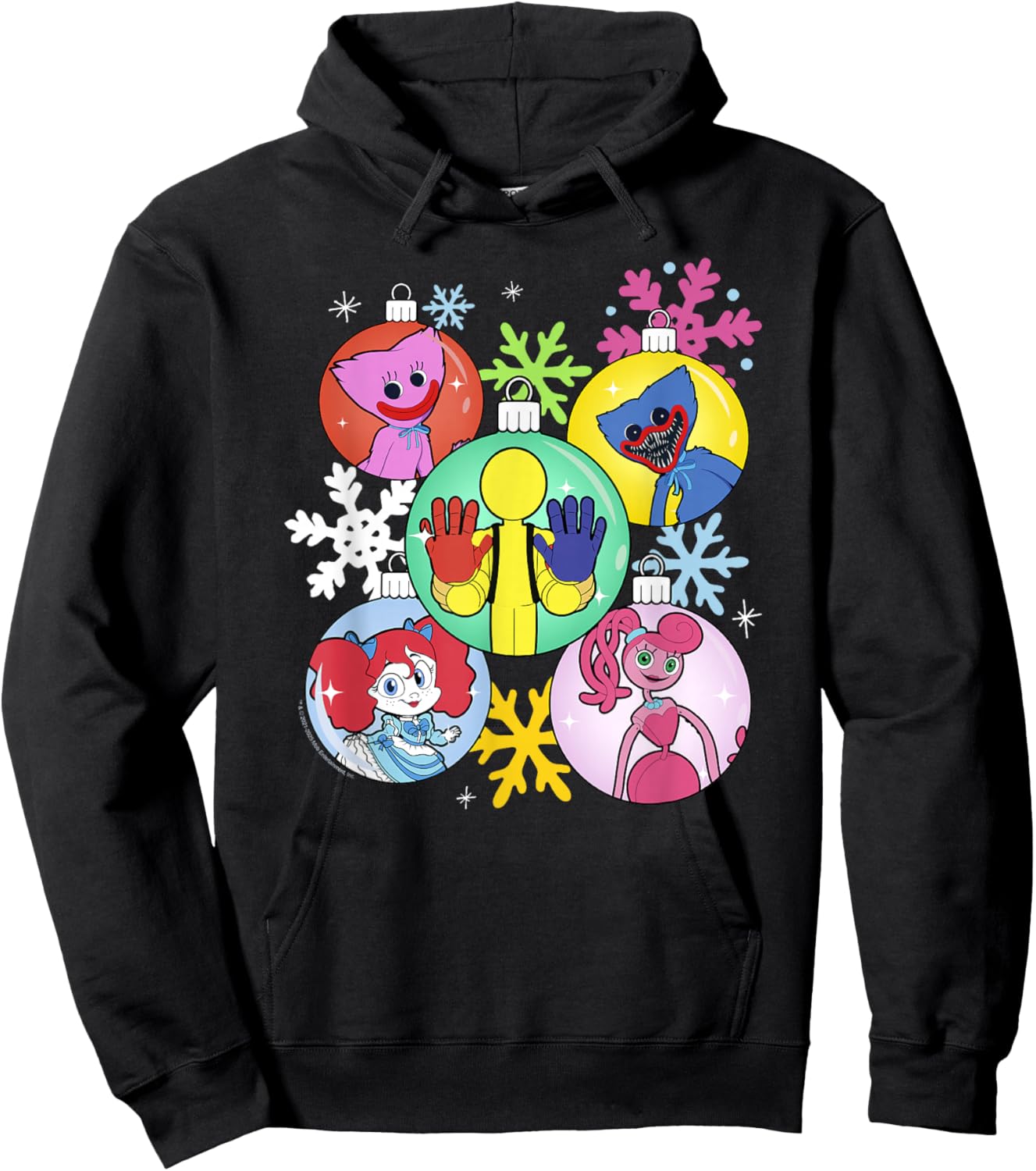 Poppy Playtime Christmas Friends Colorful Portraits Hoodie - Hoodie | Black