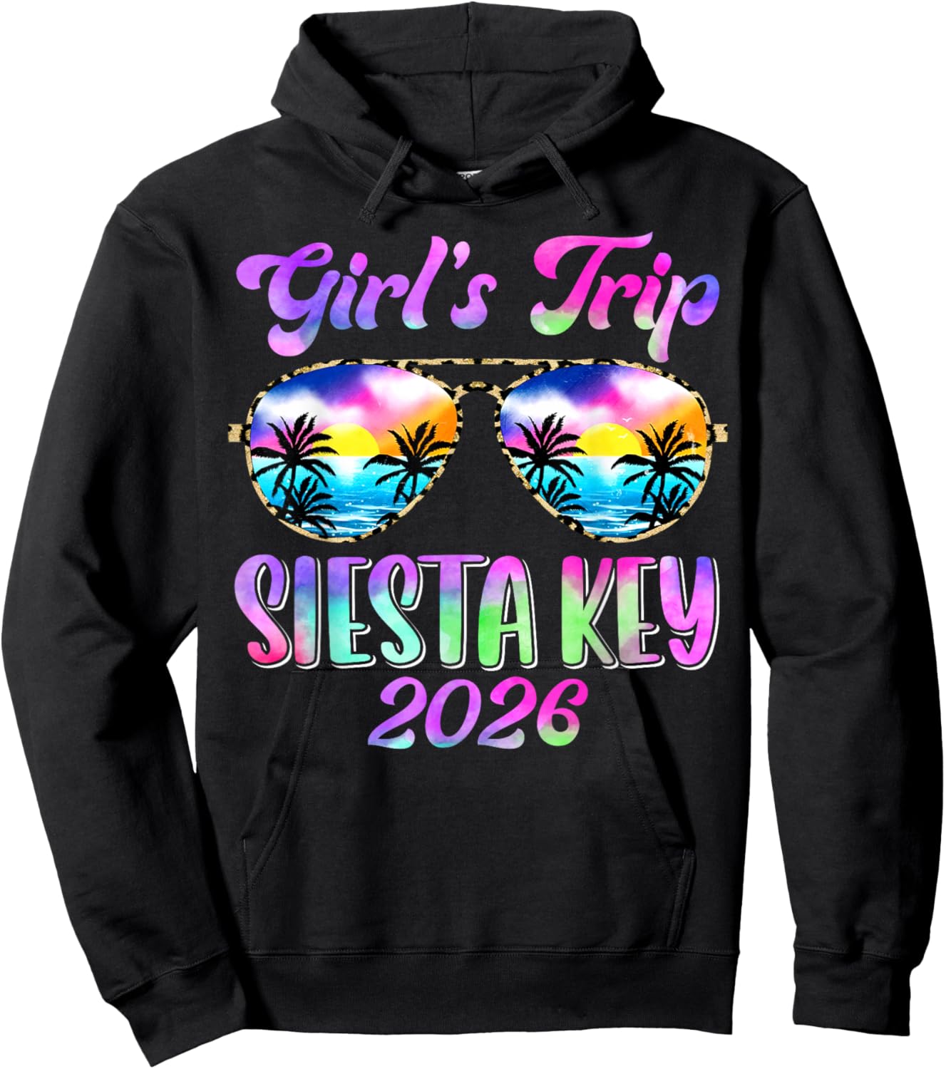 Girl’s Trip Siesta Key 2026 Summer Beach Weekend Vacation Hoodie - Hoodie | Black