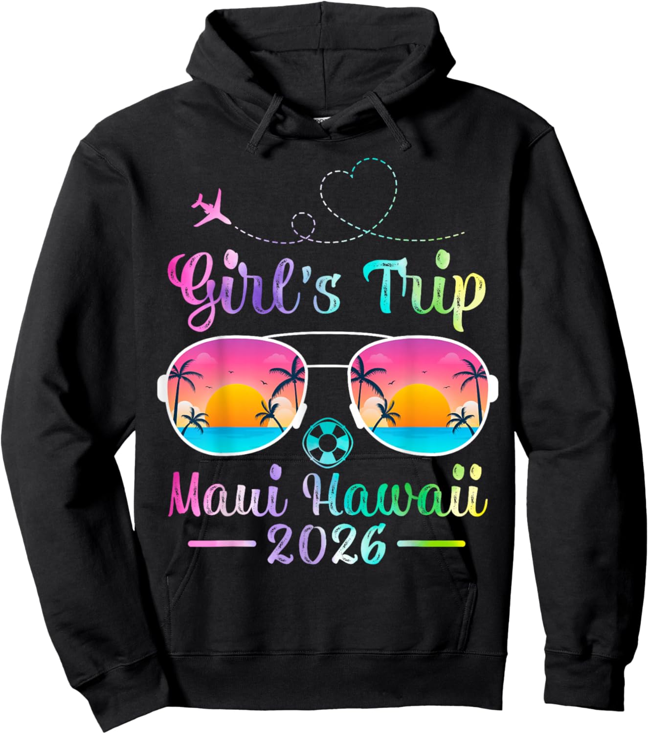 Maui Hawaii Beach Women Girls Trip 2026 Summer Vibes Hoodie - Hoodie | Black