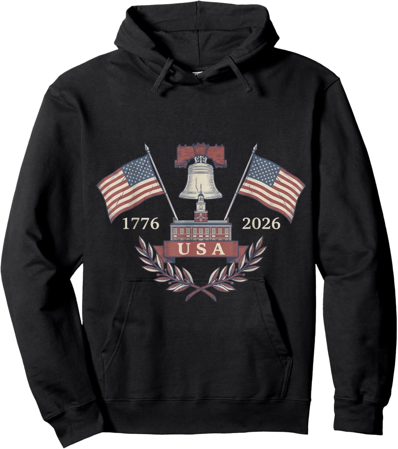 America’s 250th Birthday: 1776-2026 Liberty Bell Hoodie - Hoodie | Black