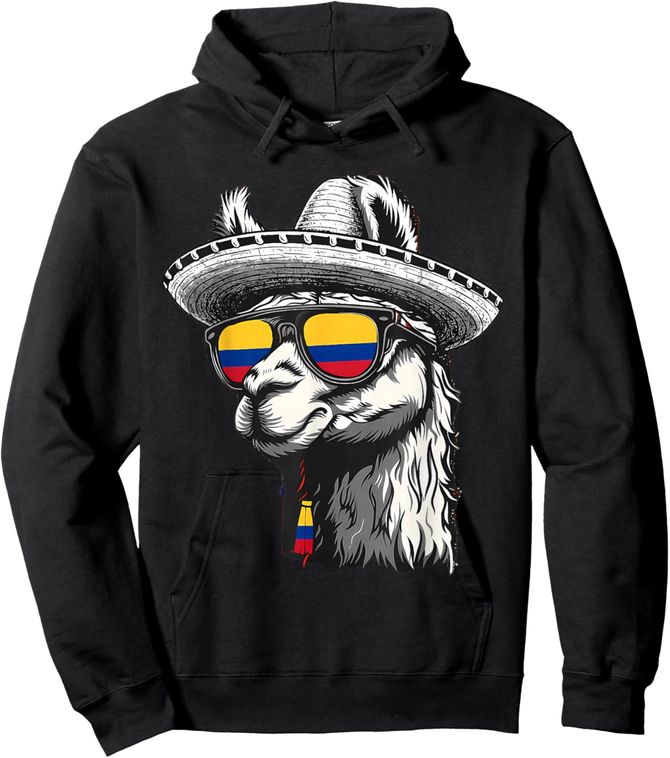 Colombia Flag Llama Colombian Pride Colombian Roots Hoodie - Hoodie | Black
