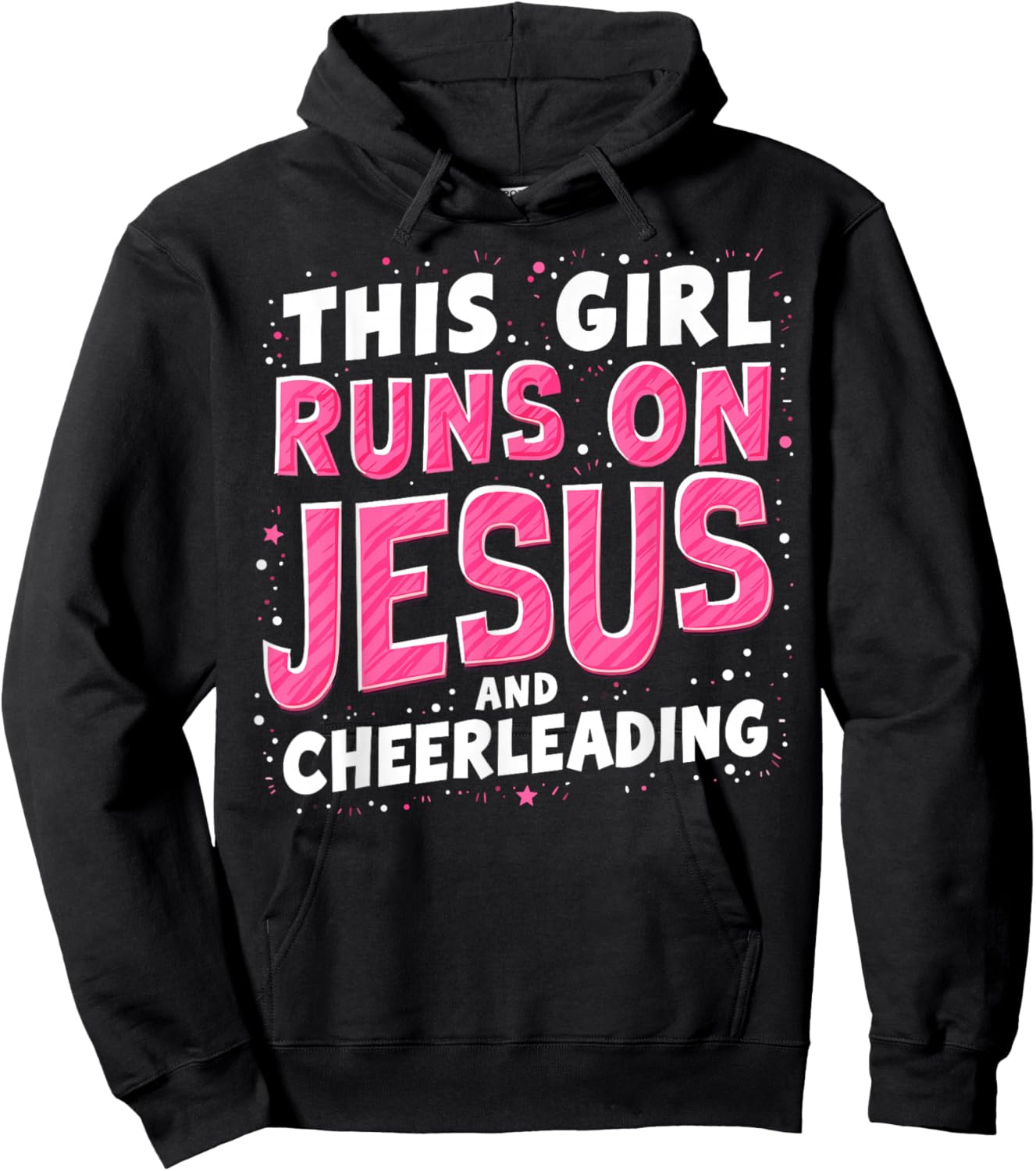 Christian Cheerleader This Girl Runs On Jesus & Cheerleading Hoodie - Hoodie | Black