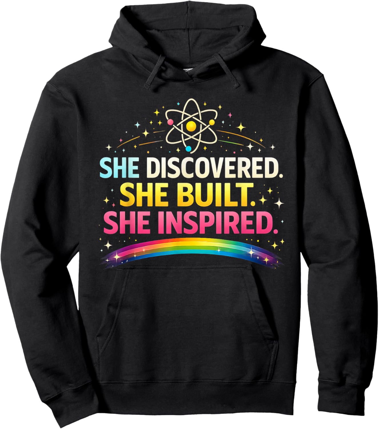 She Discovered She Built She Inspired Women in STEM Hoodie - Hoodie | Black