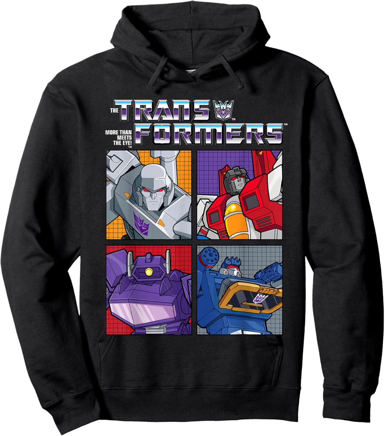 Transformers Retro Villainous Decepticon Grid Hoodie - Hoodie | Black