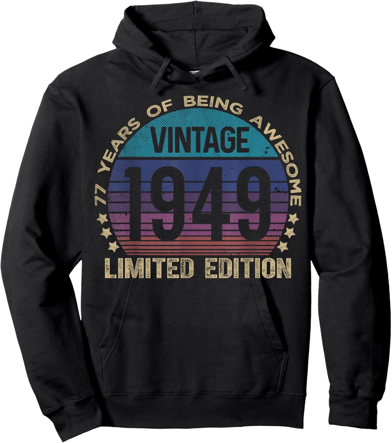 77 Year Old Gifts Vintage 1949 Limited Edition 77th Birthday Hoodie - Hoodie | Black