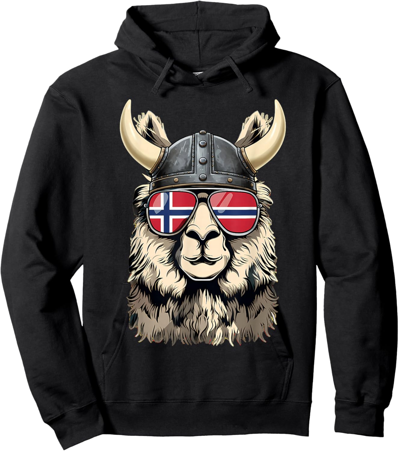 Norway Roots Llama Alapaca Norwegian Flag Norge Hoodie - Hoodie | Black