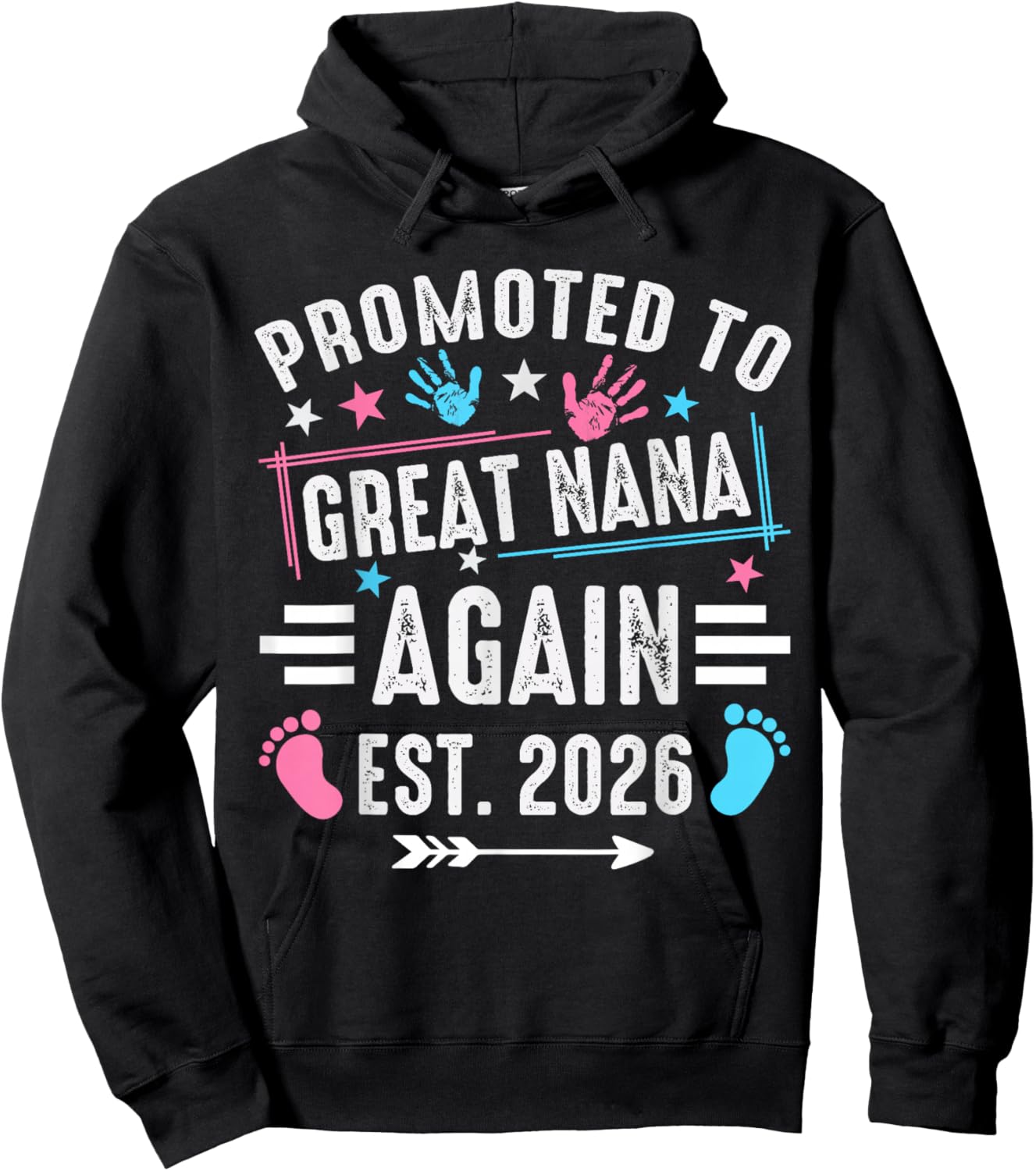 Promoted to Great Nana Again Est 2026 Hoodie - Hoodie | Black