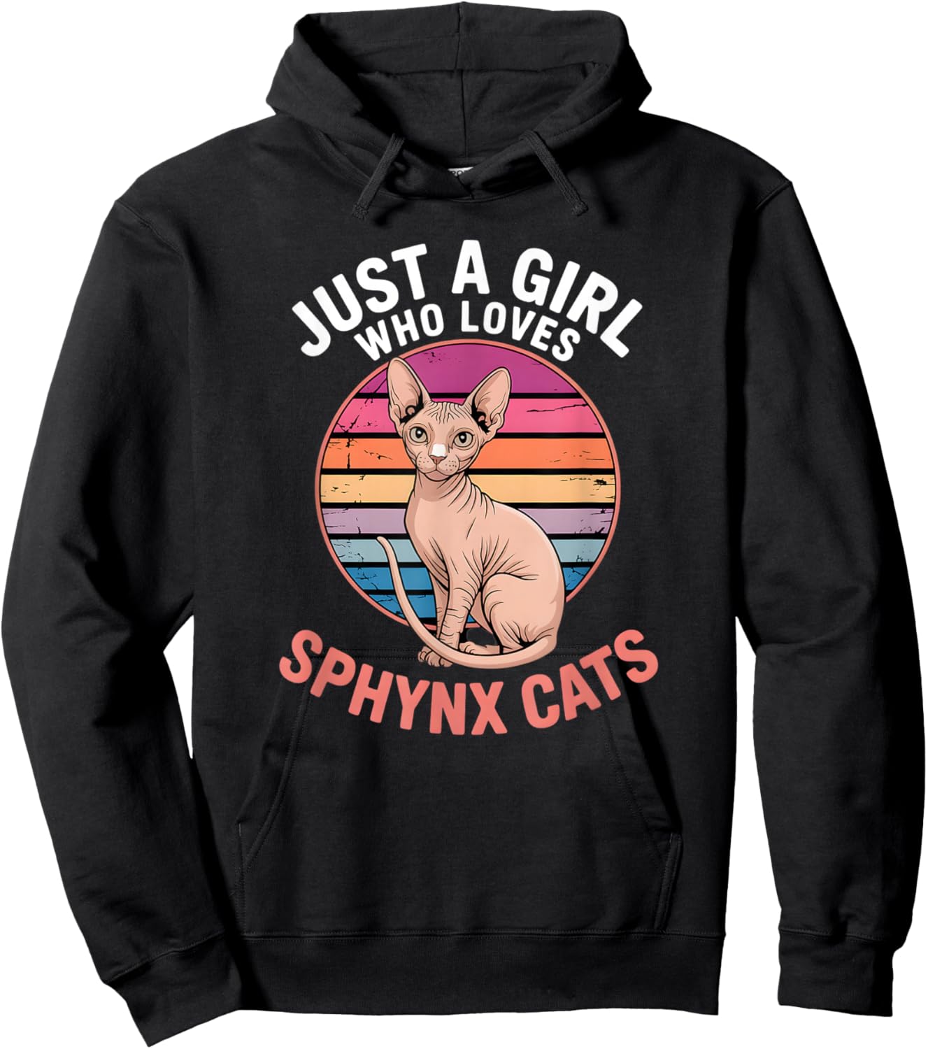 Girls Sphynx Cat Hoodie - Hoodie | Black