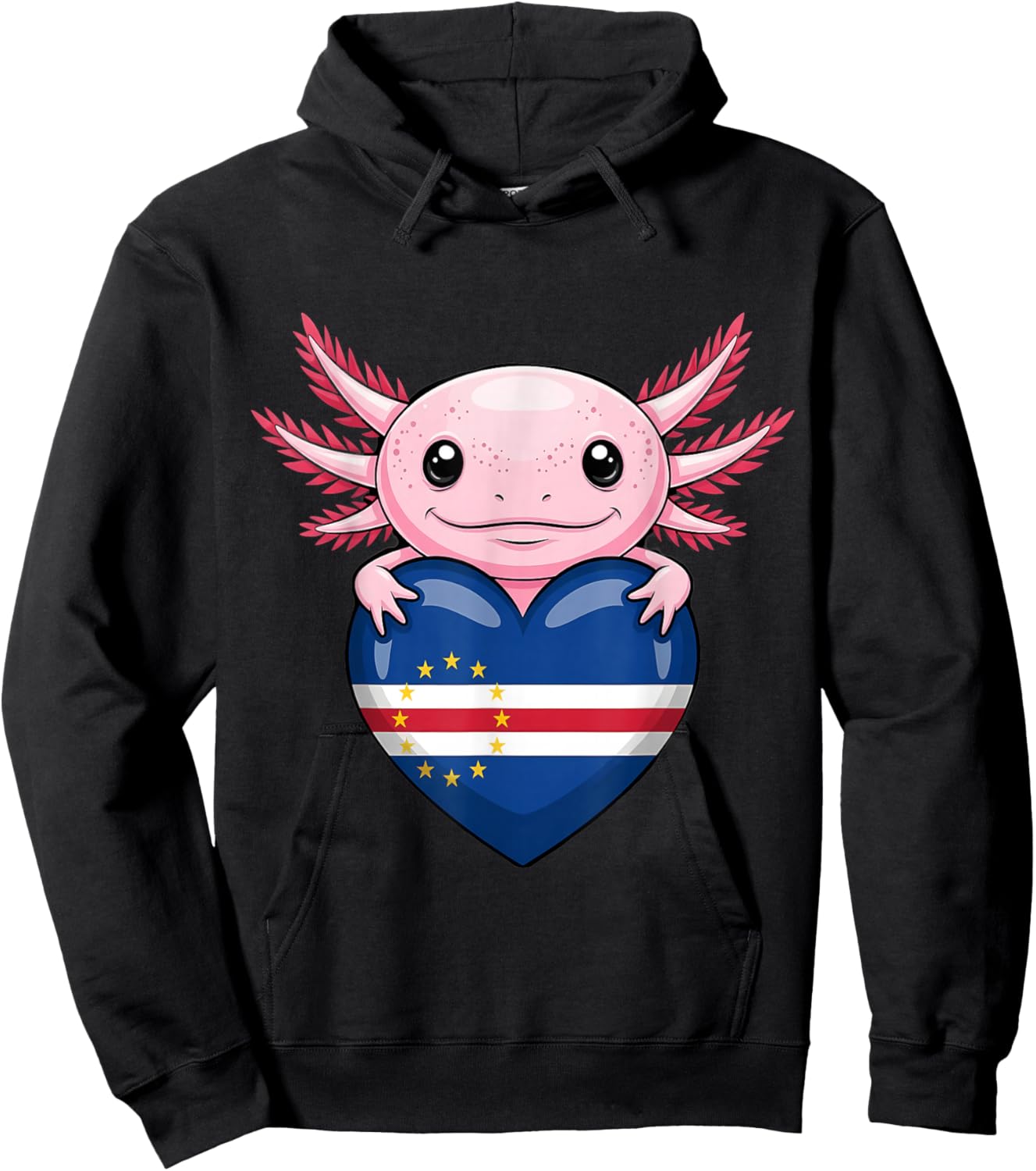 Cape Verde Roots Axolotl Cabo Verde Cape Verdean Flag Hoodie - Hoodie | Black