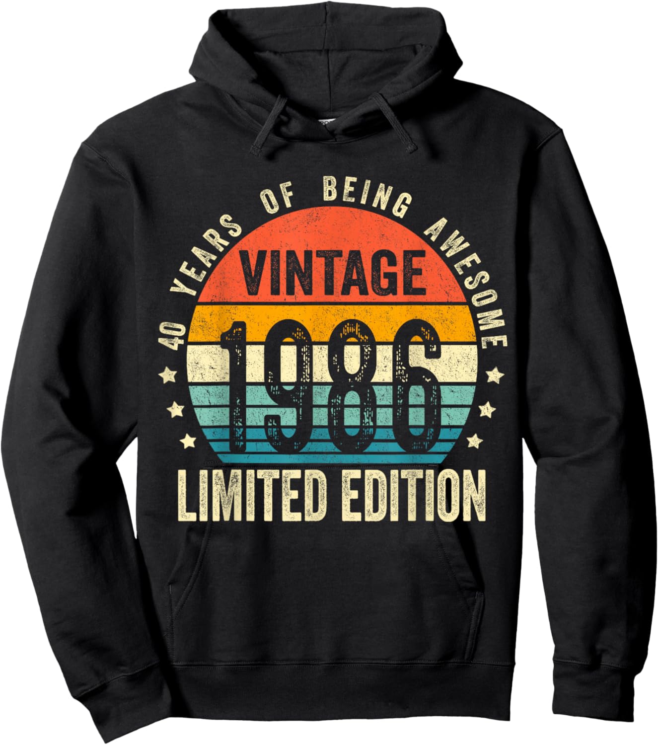 Vintage 1986 40th Birthday Gift Men Women 40 Years Old Hoodie - Hoodie | Black