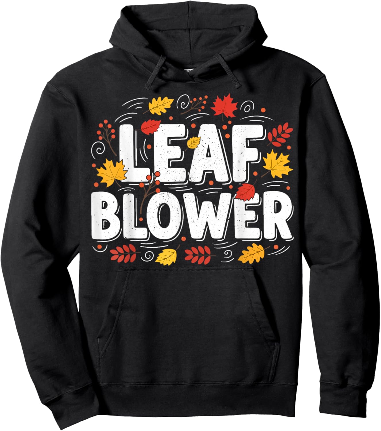 Leaf Blower Funny Autumn Season Falling Leaves Cleanup Hoodie - Hoodie | Black