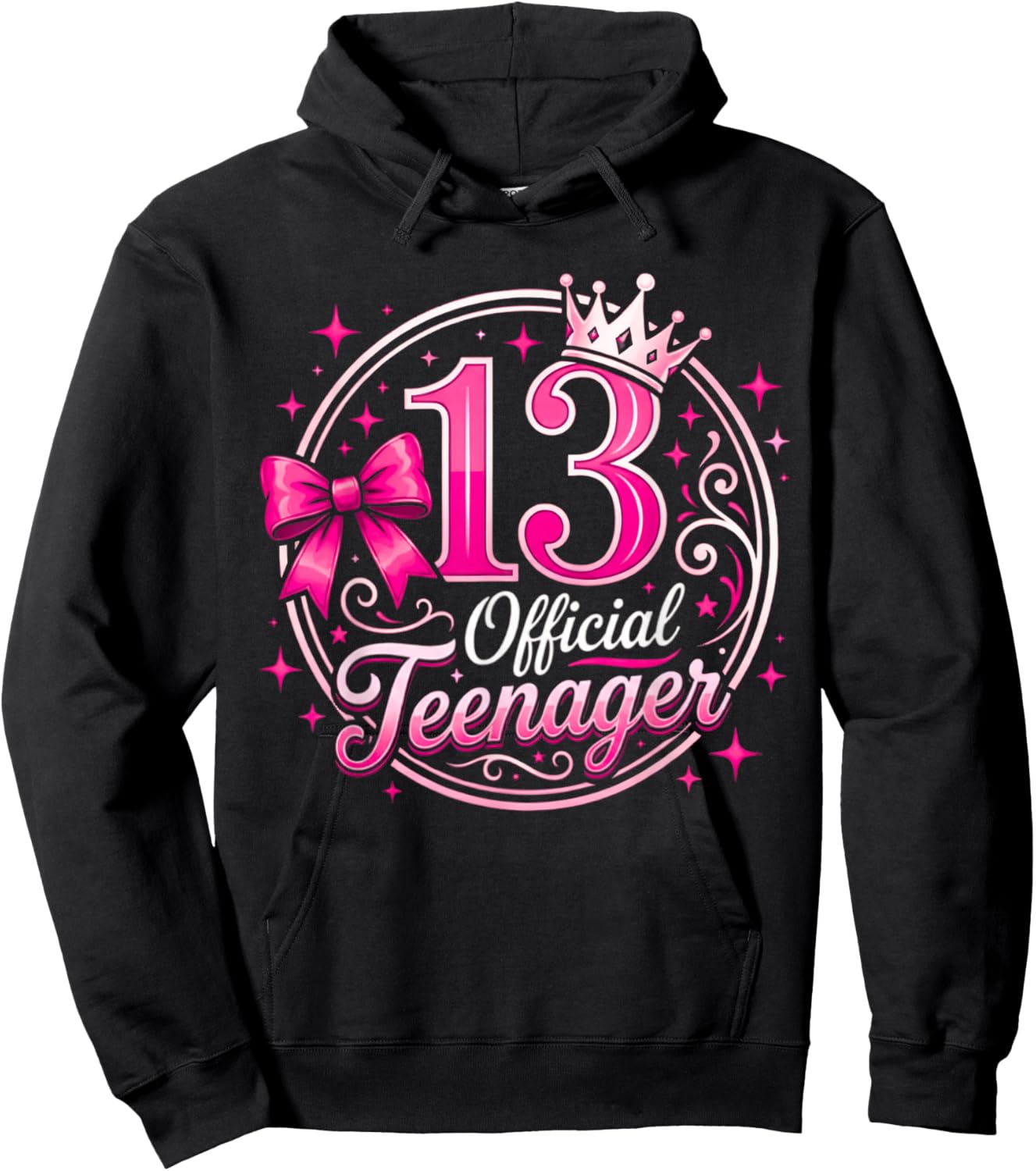 13th Birthday Girl 13 Years Old Official Teenager Birthday Hoodie - Hoodie | Black