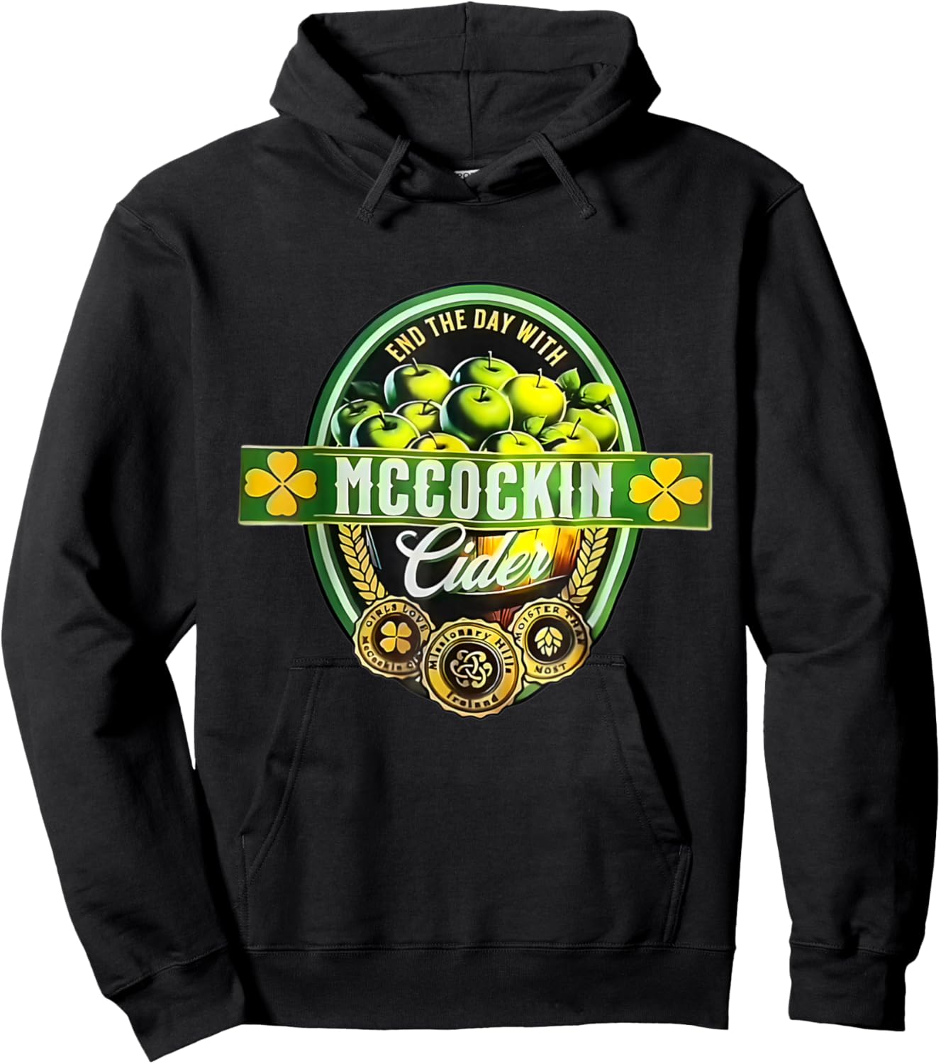 Vintage Maccockin Cider Funny St Patrick's Day Hoodie - Hoodie | Black
