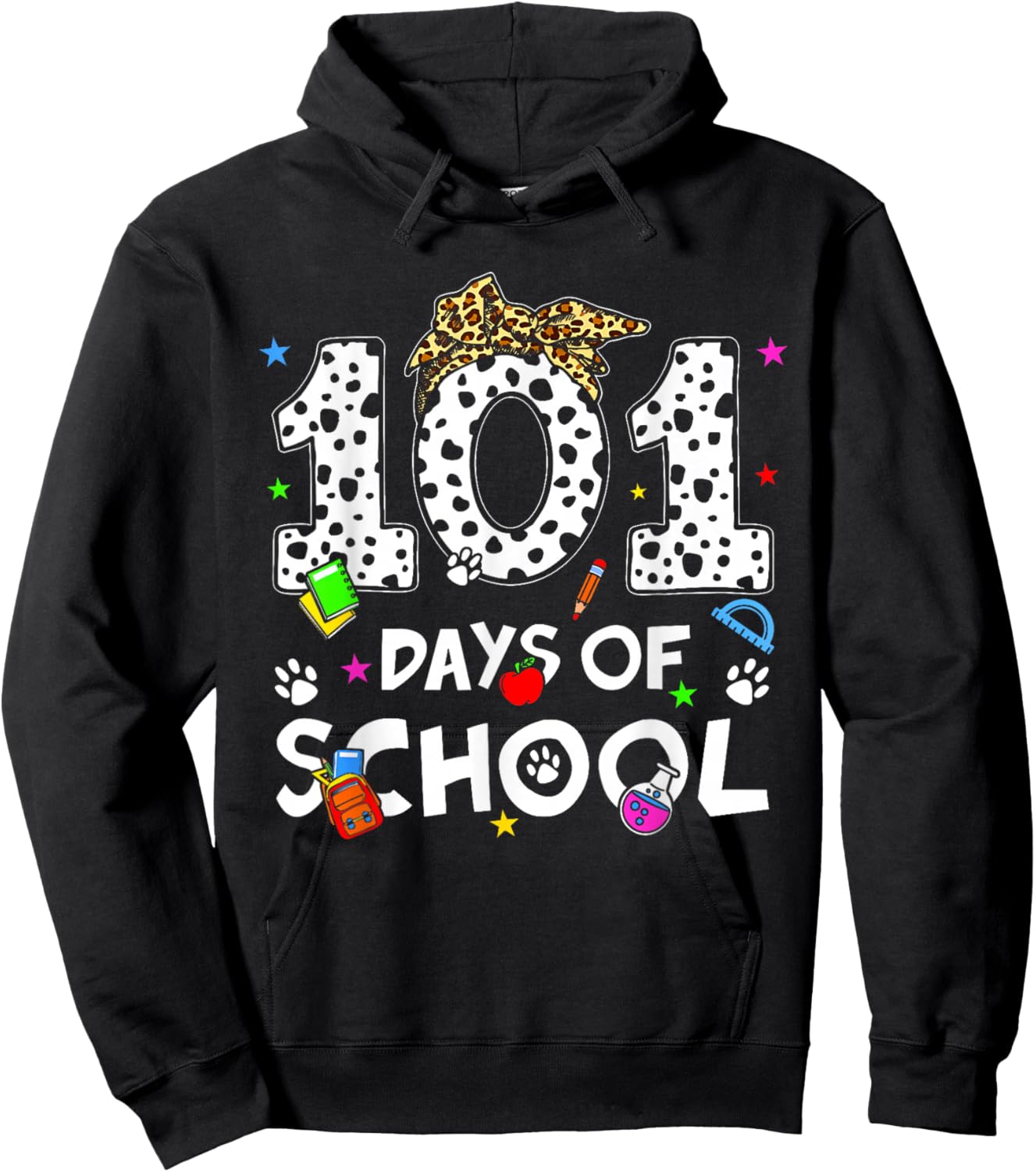 Happy 101 Days of School Funny Student Teacher Kids Hoodie - Hoodie | Black