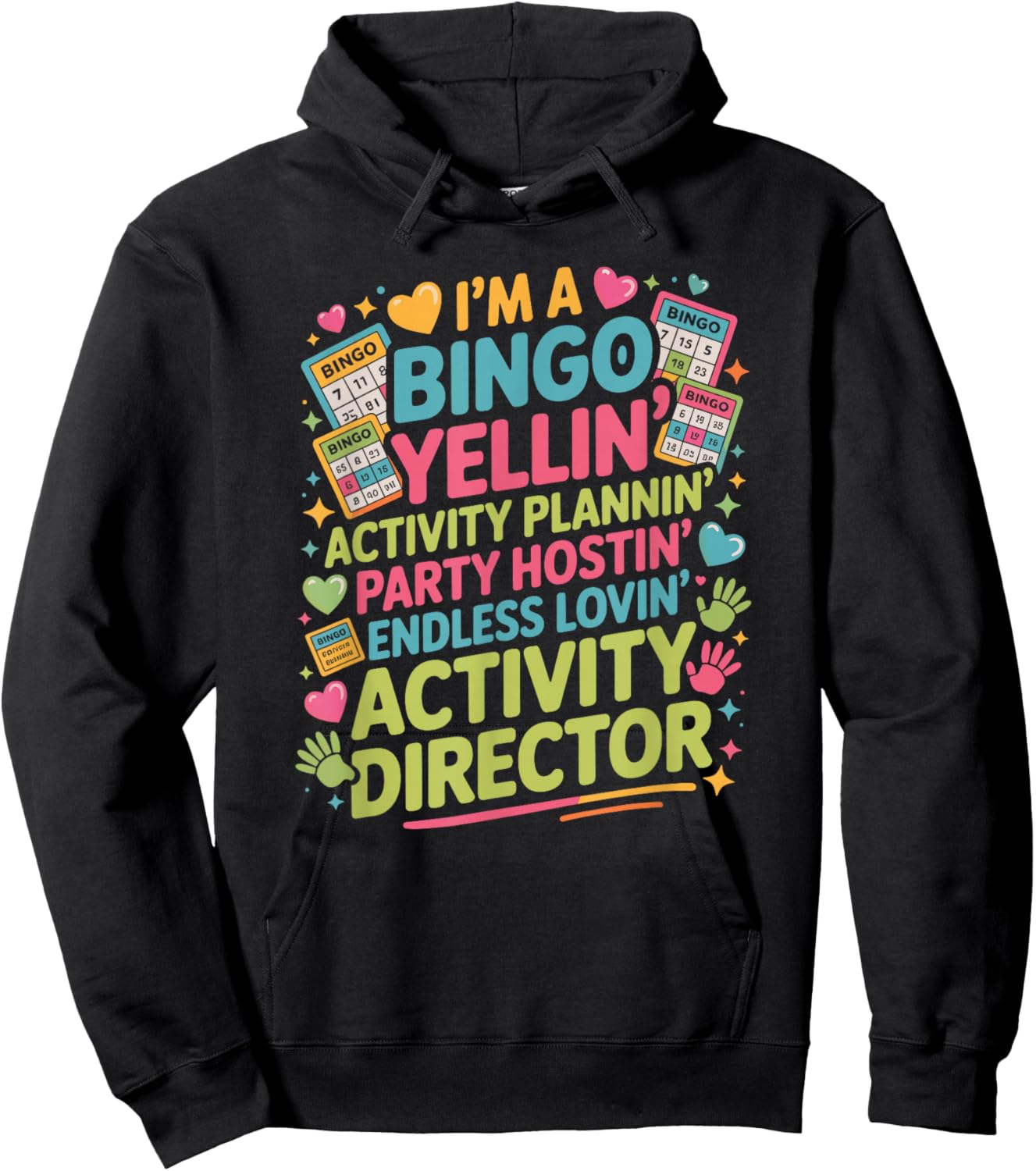 Activity Director Bingo Party Planning Squad Professional Hoodie - Hoodie | Black