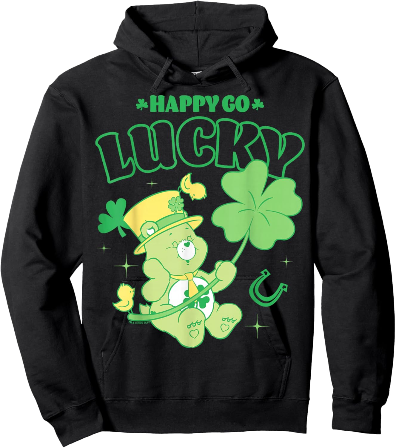 Care Bears St. Patrick's Day Lucky Bear Big Clover Portrait Hoodie - Hoodie | Black