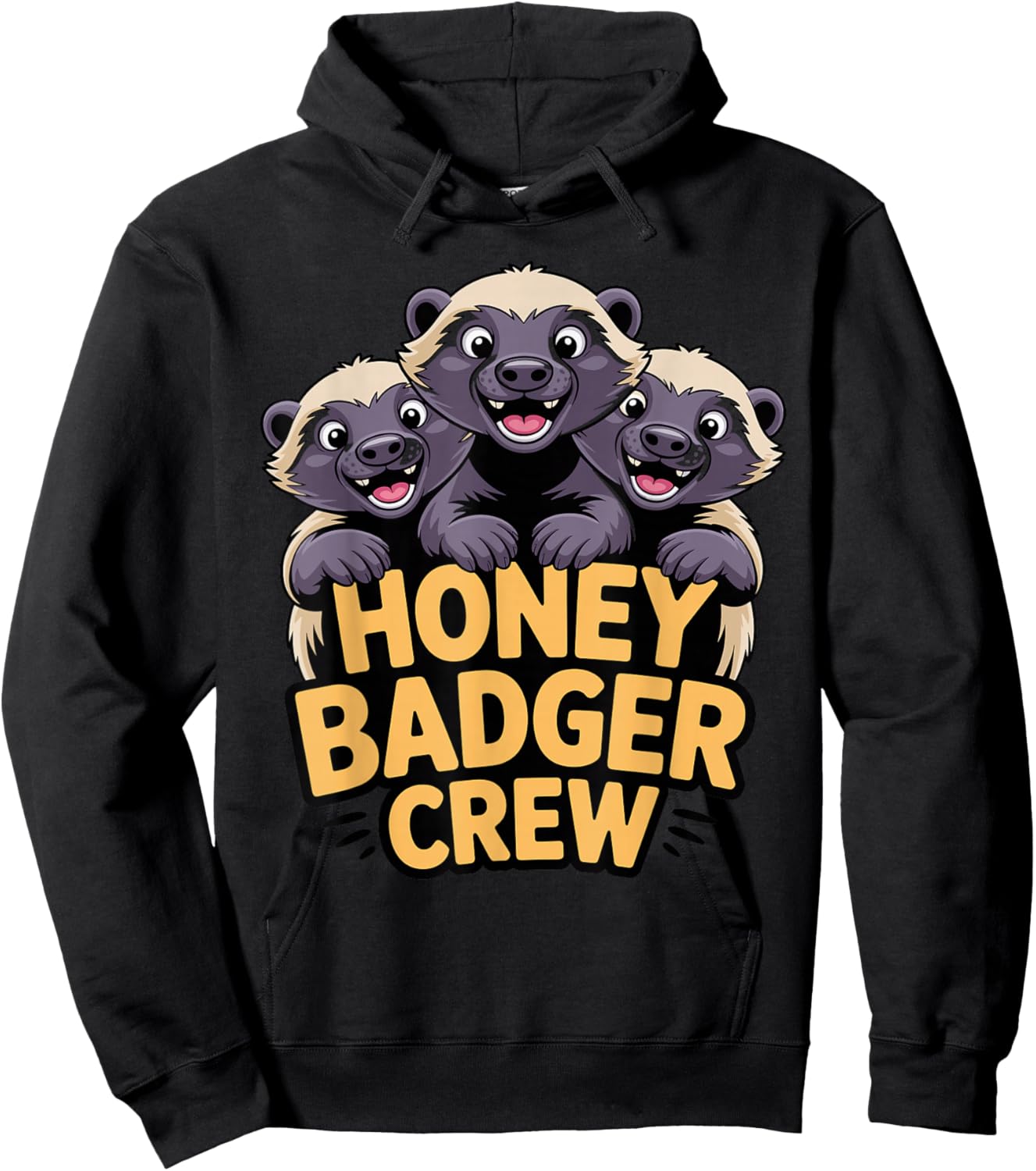 Bright Mustelid Cool Playful Vivid Black Tough Honey Badger Hoodie - Hoodie | Black