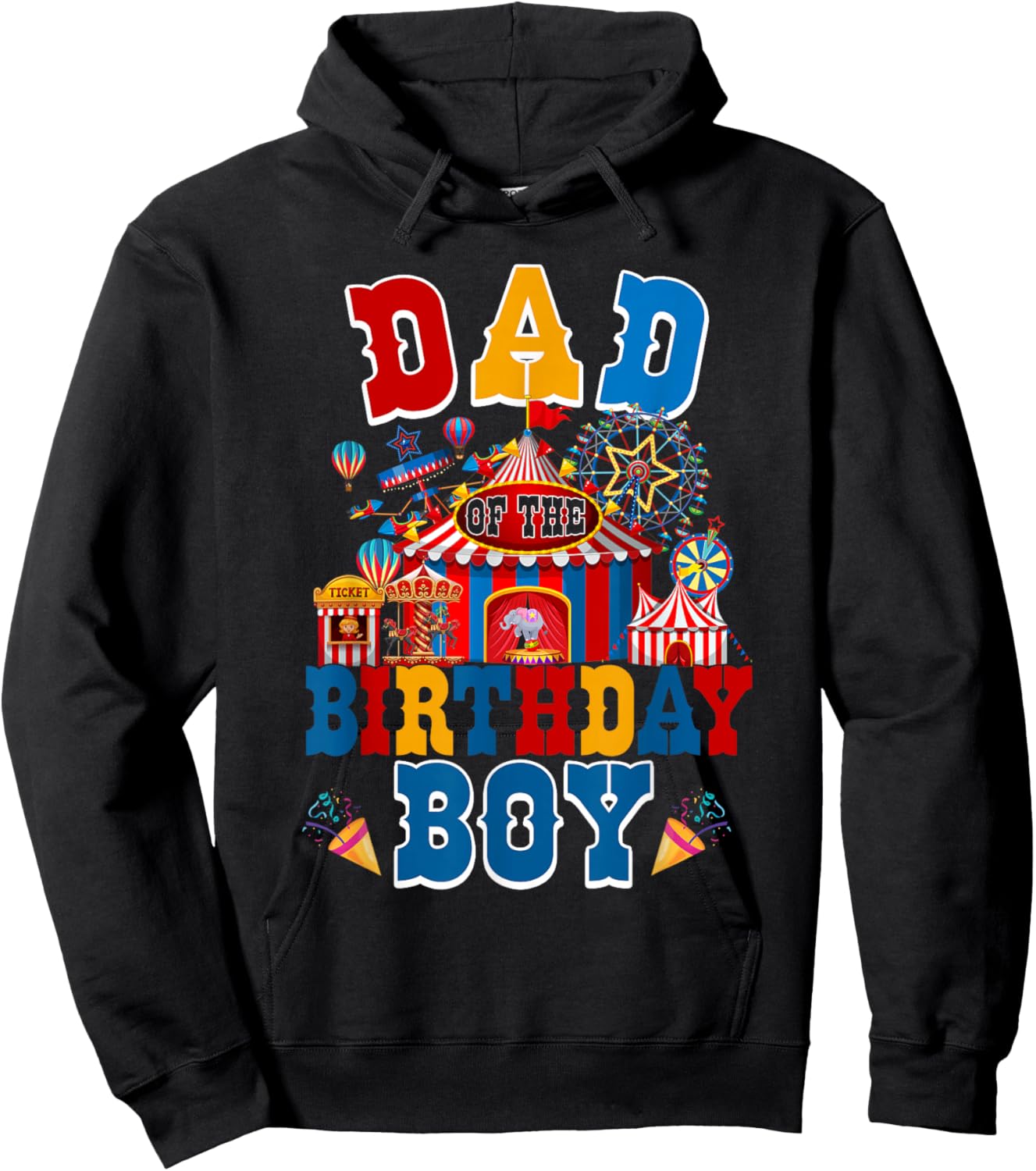 Dad of The Birthday for Boy Circus Carnival Theme Party Hoodie - Hoodie | Black