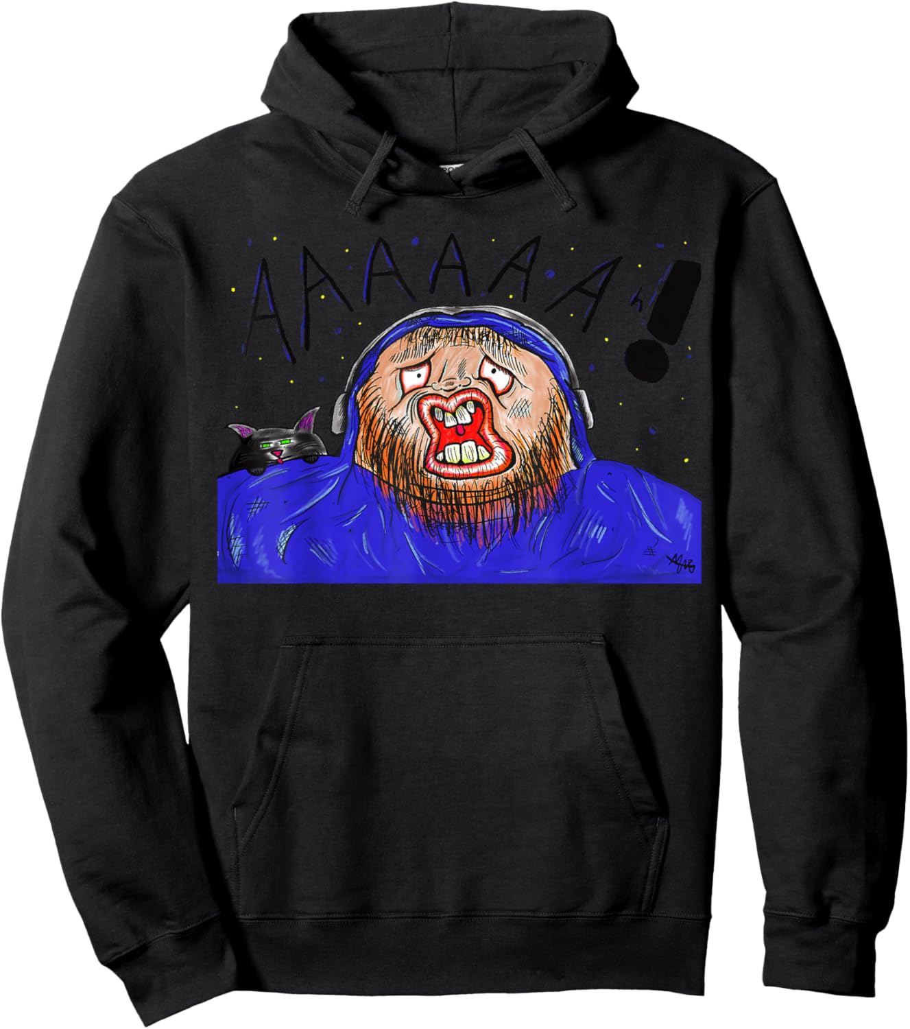 Gamer with and Kitty Hoodie - Hoodie | Black