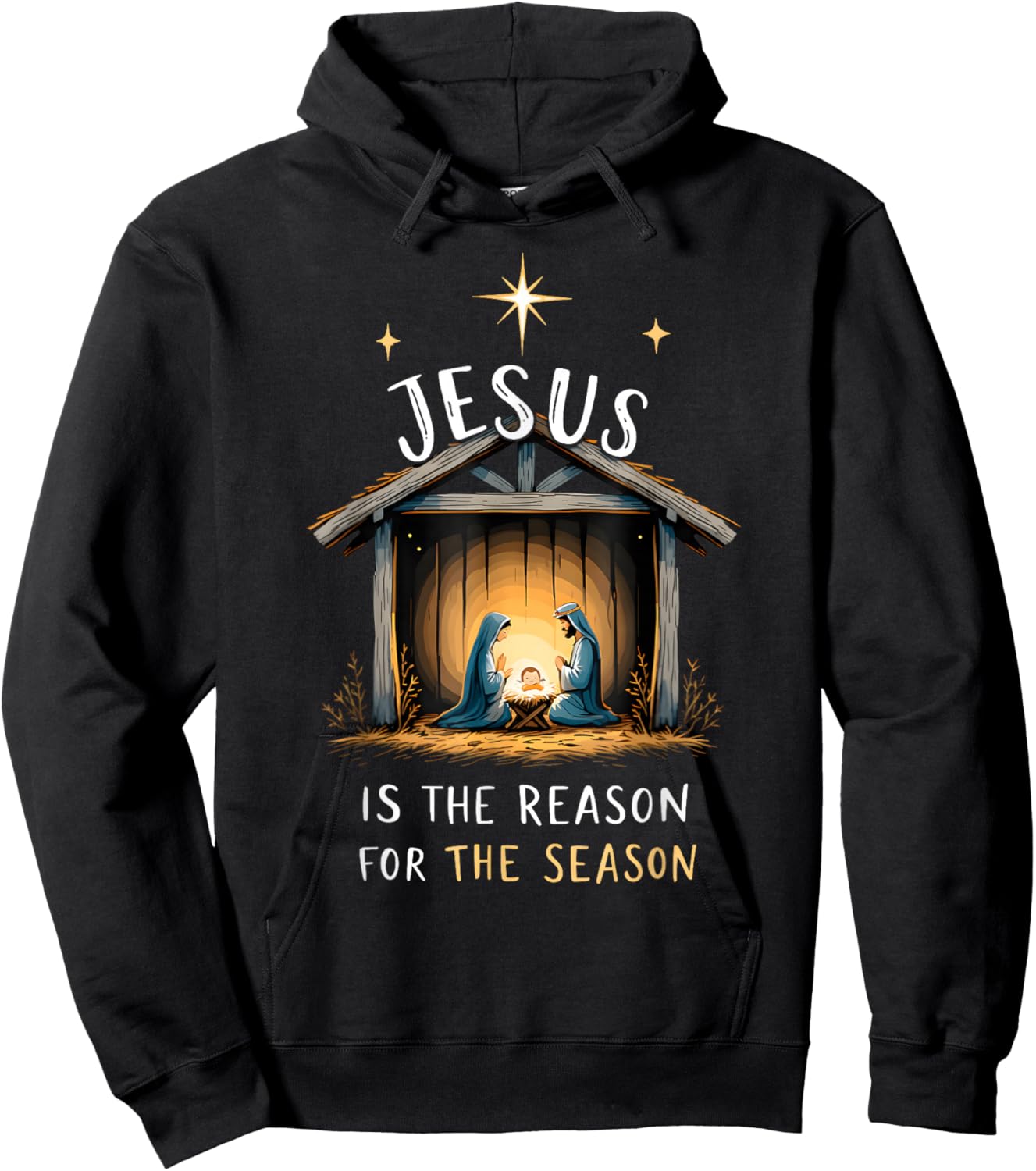 Jesus is The Reason for The Season Christmas Xmas Christian Hoodie - Hoodie | Black