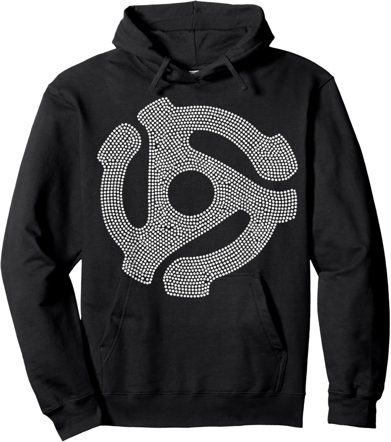Retro 45 RPM Adapter Vinyl Music Symbol Design Hoodie - Hoodie | Black