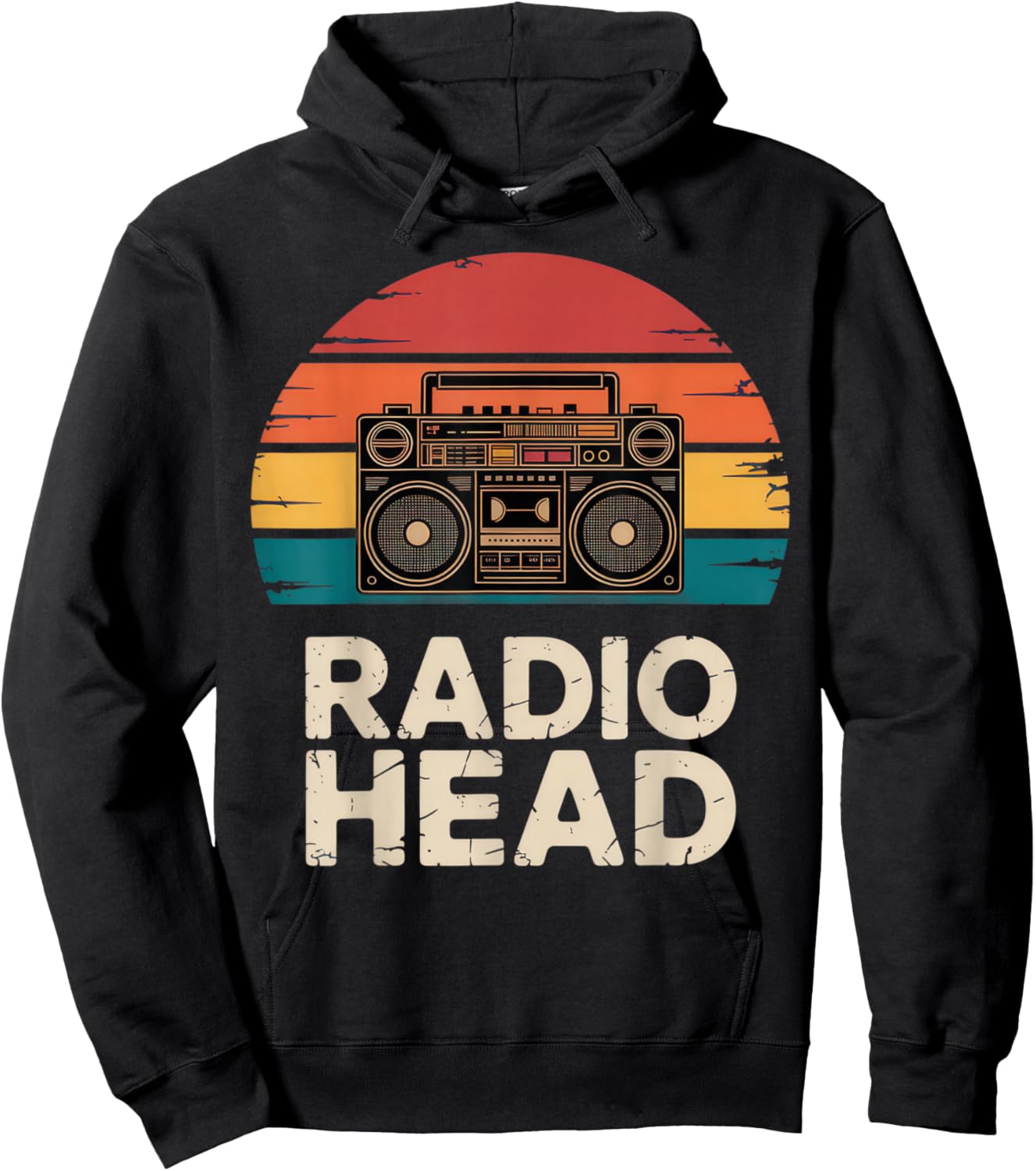 Radio Head Enthusiasts Boombox Lovers Vintage Music Vibes Hoodie - Hoodie | Black