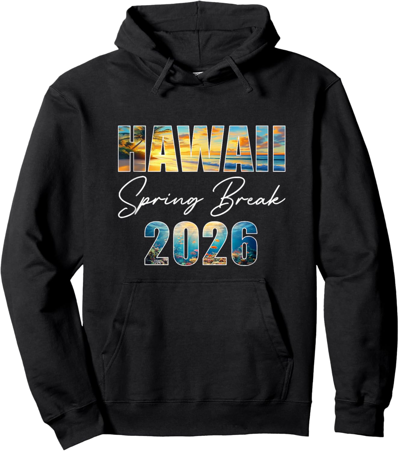 Hawaii Spring Break 2026 Summer Vacation Beach Hoodie - Hoodie | Black