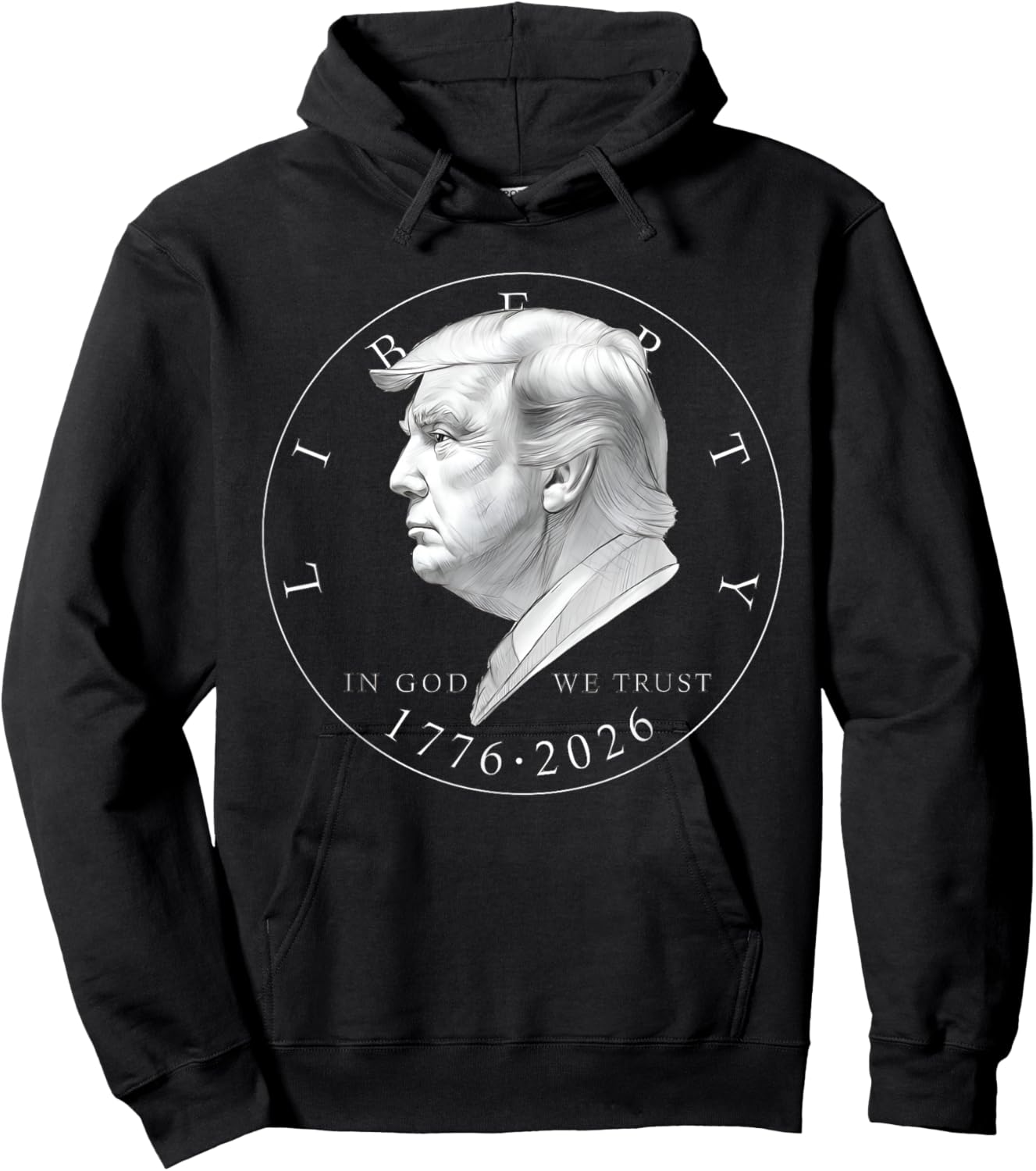 1776 2026 Liberty Coin Saying Hoodie - Hoodie | Black