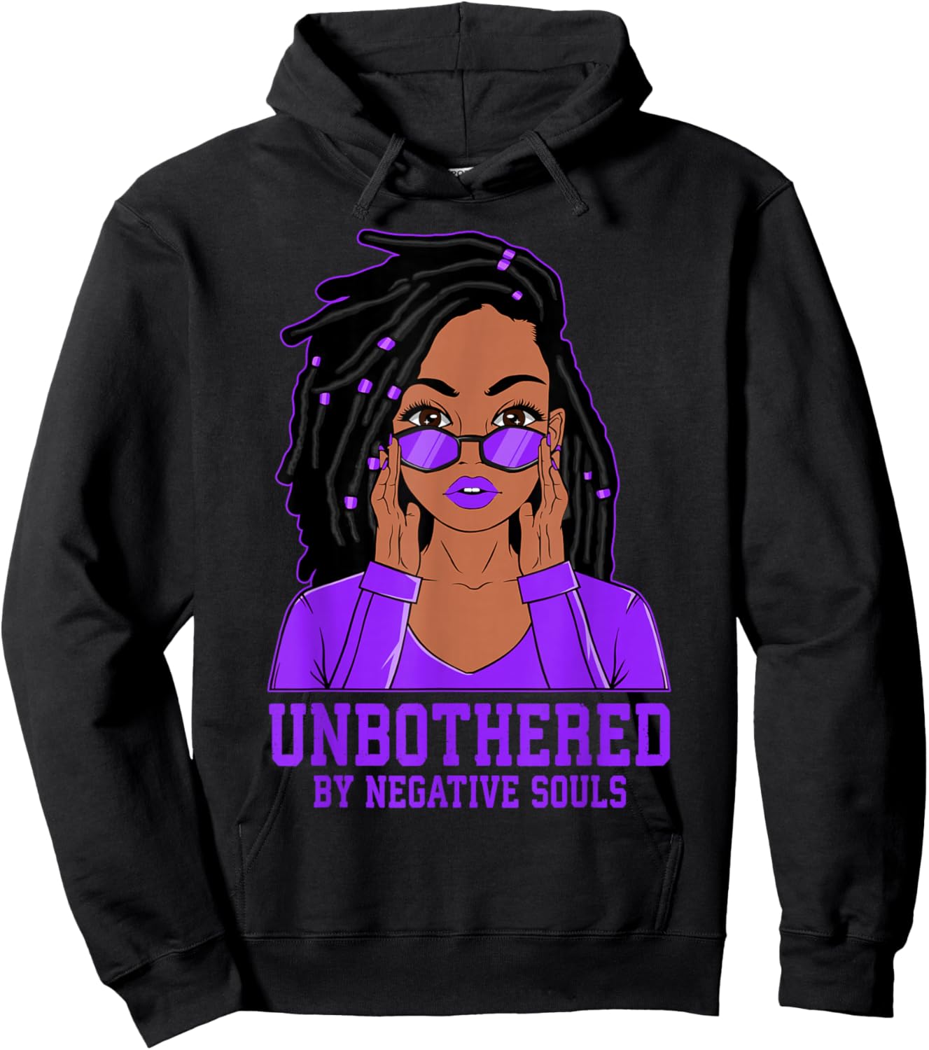 Unbothered Dreadlocks Loc'd Hair Black Woman Girl Hoodie - Hoodie | Black