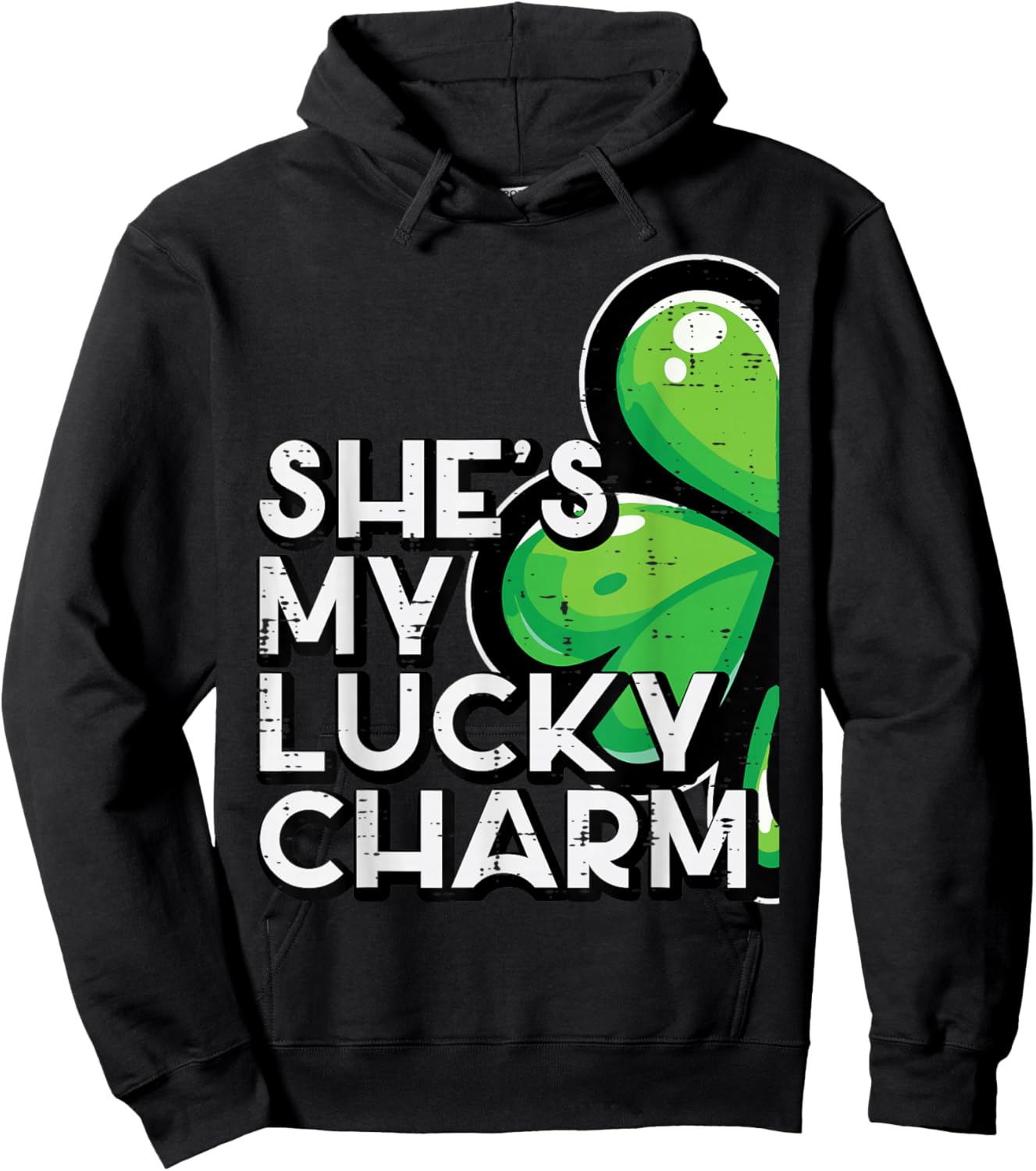 St Patricks Day Shes My Lucky Charm Matching Couple Men Hoodie - Hoodie | Black