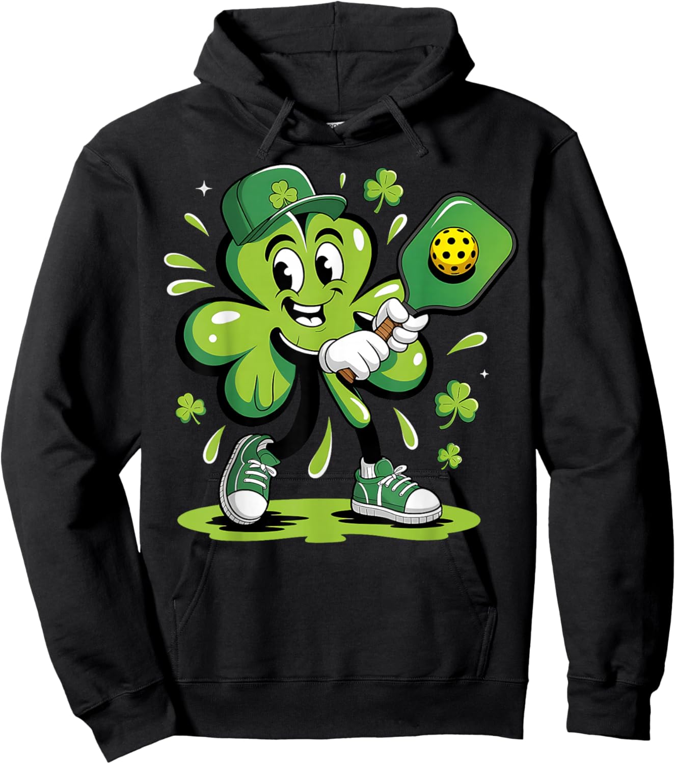 St Patricks Day Pickleball Saint Pattys Irish Men Women Kids Hoodie - Hoodie | Black