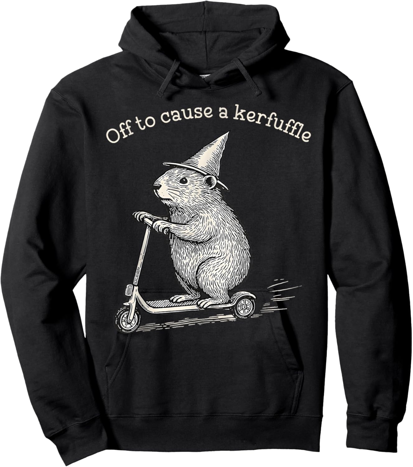 Funny Off to Cause A Kerfuffle Meme Capybara Hoodie - Hoodie | Black
