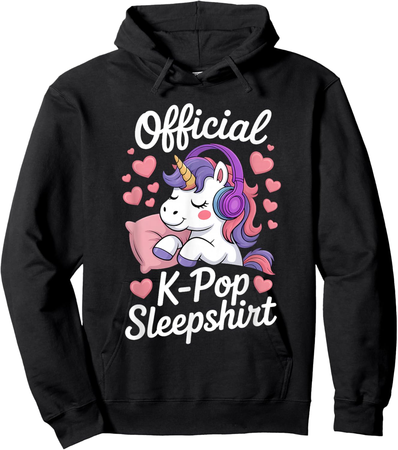 K-Pop Unicorn Official K-Pop Sleep Hoodie - Hoodie | Black