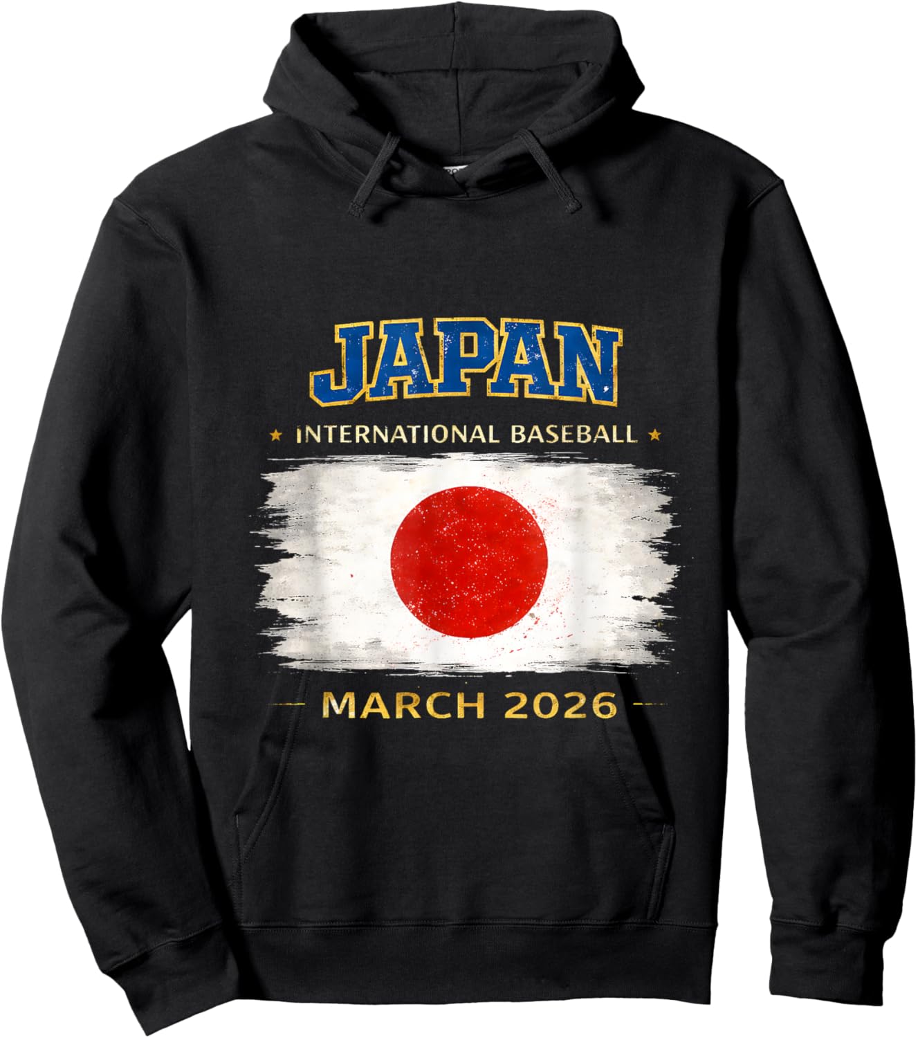 Japan Flag Baseball March 2026 International Design Hoodie - Hoodie | Black