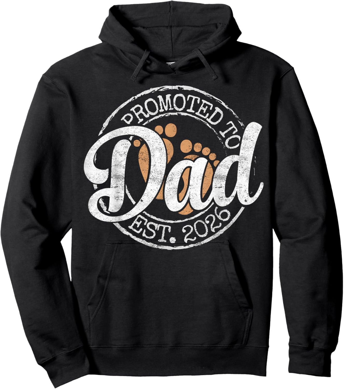 Promoted to Dad Est 2026 Stamp First Time Daddy to Be Hoodie - Hoodie | Black