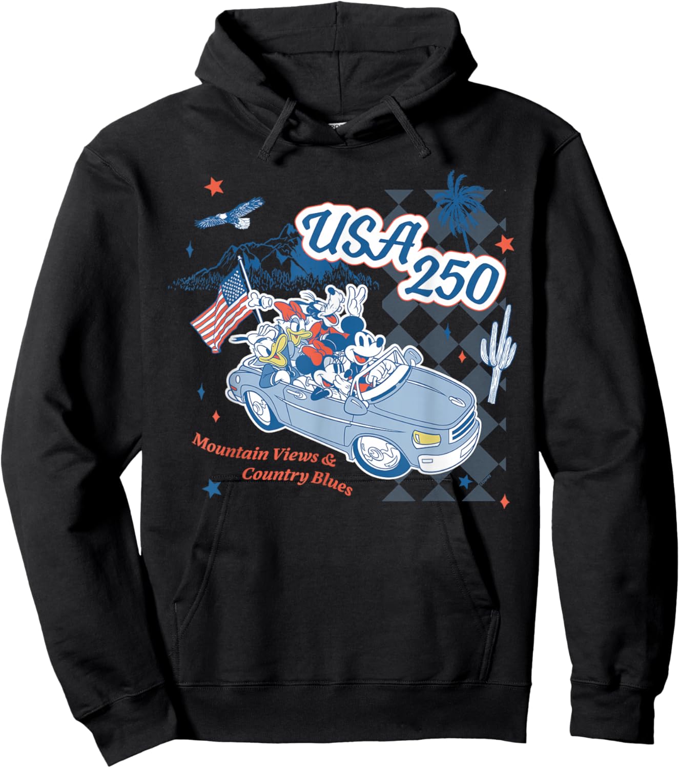 Disney Mickey & Friends USA 250 Fourth of July Americana Hoodie - Hoodie | Black