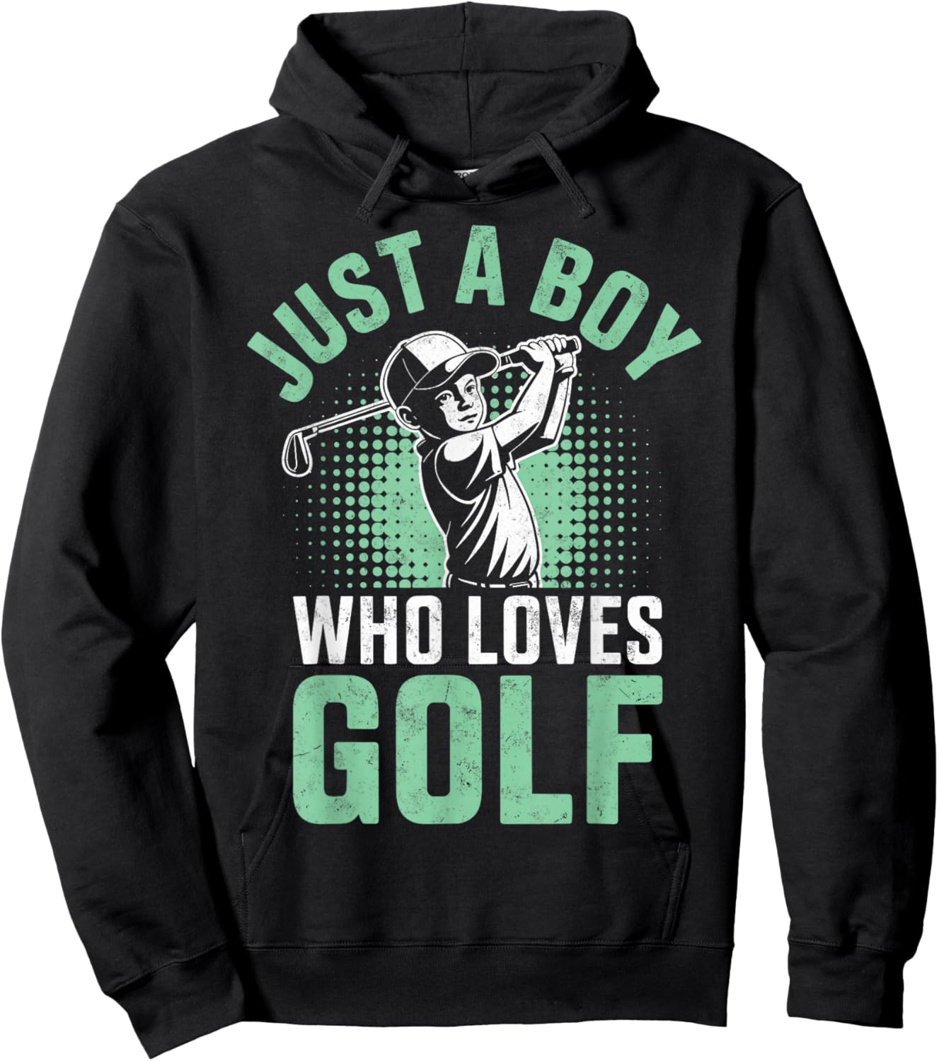 Just a Boy Who Loves Golf Golfing Golf Player Golfer Funny Hoodie - Hoodie | Black