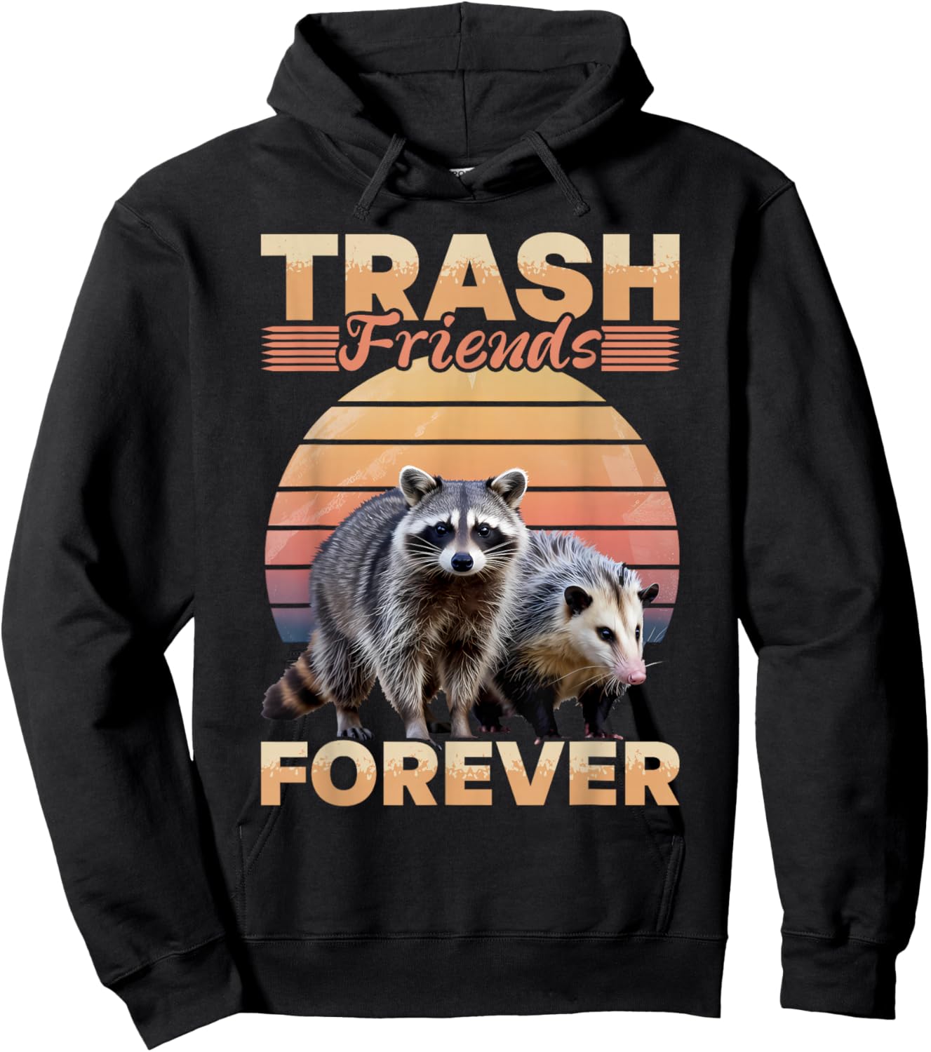 Funny Opossum and Raccoon Hoodie - Hoodie | Black