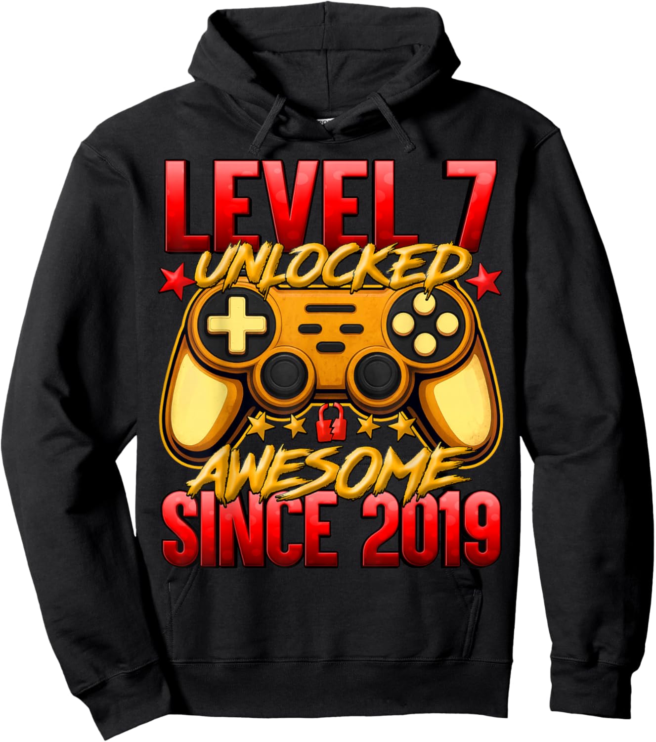 Level 7 Unlocked 7 Year Old Gifts for Boys 7th Birthday Boy Hoodie - Hoodie | Black