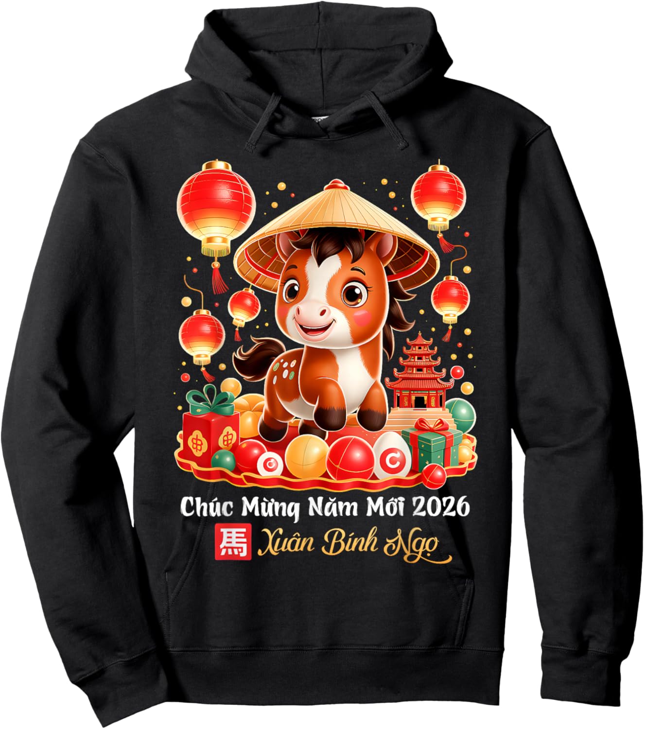 TET Binh NGO 2026 Vietnamese New Year Chuc Mung NAM Moi 2026 Hoodie - Hoodie | Black