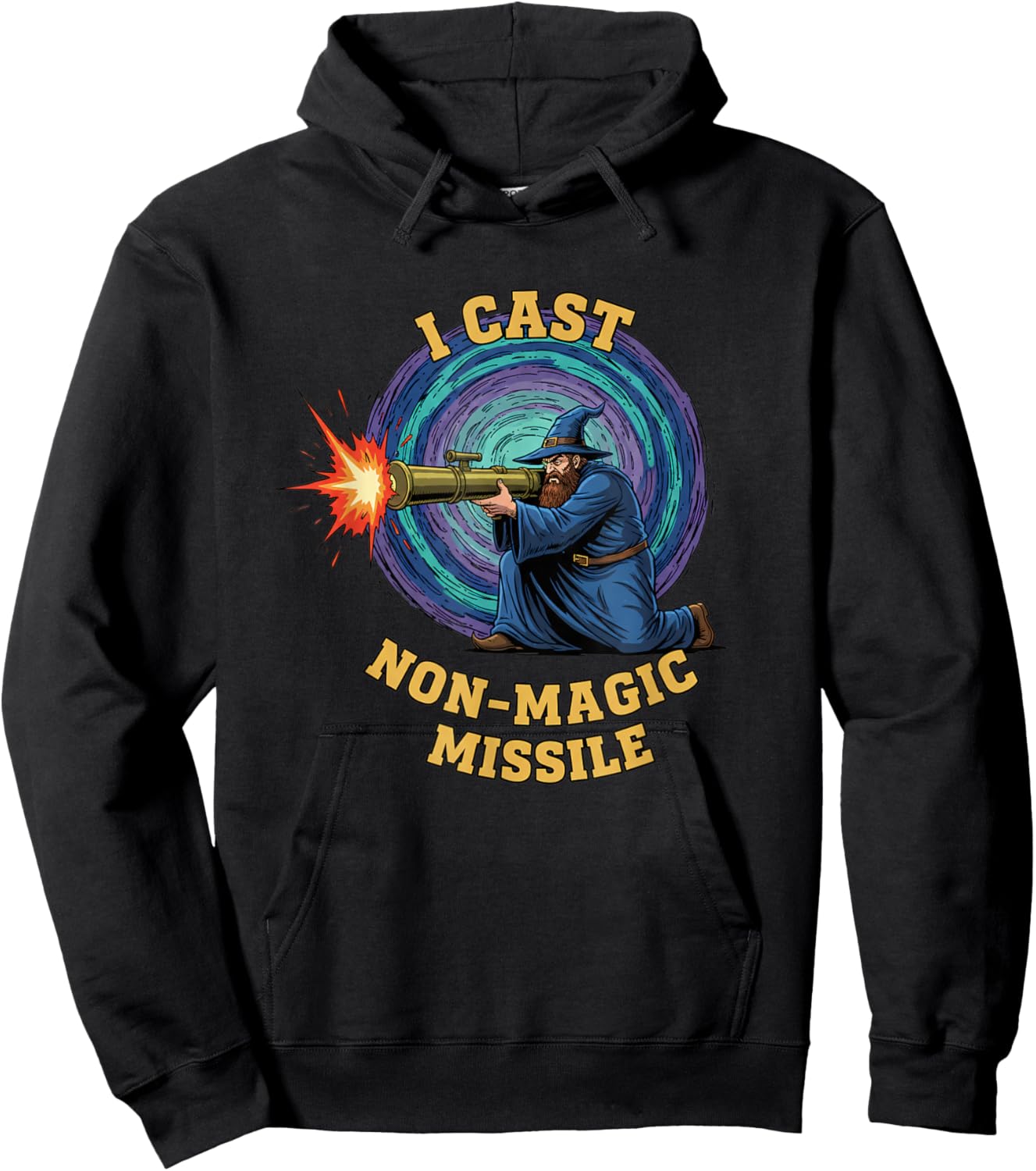 I Cast Non Magic Missile Wizard RPG Gamer Funny Fantasy Hoodie - Hoodie | Black