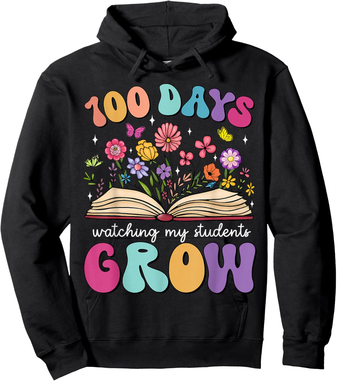100 Days Watching My Students Grow 100 Days of School Kids Hoodie - Hoodie | Black