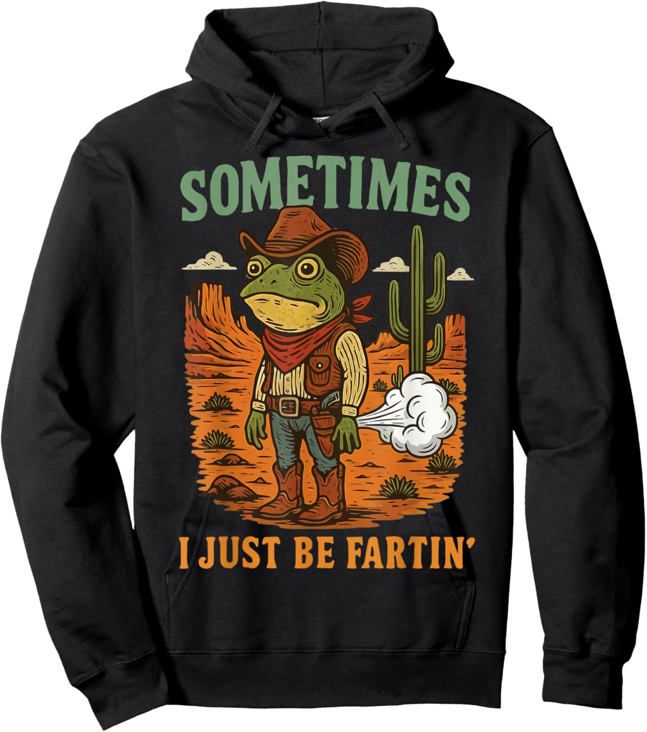 Sometimes I Just Be Fartin' Frog Hoodie - Hoodie | Black