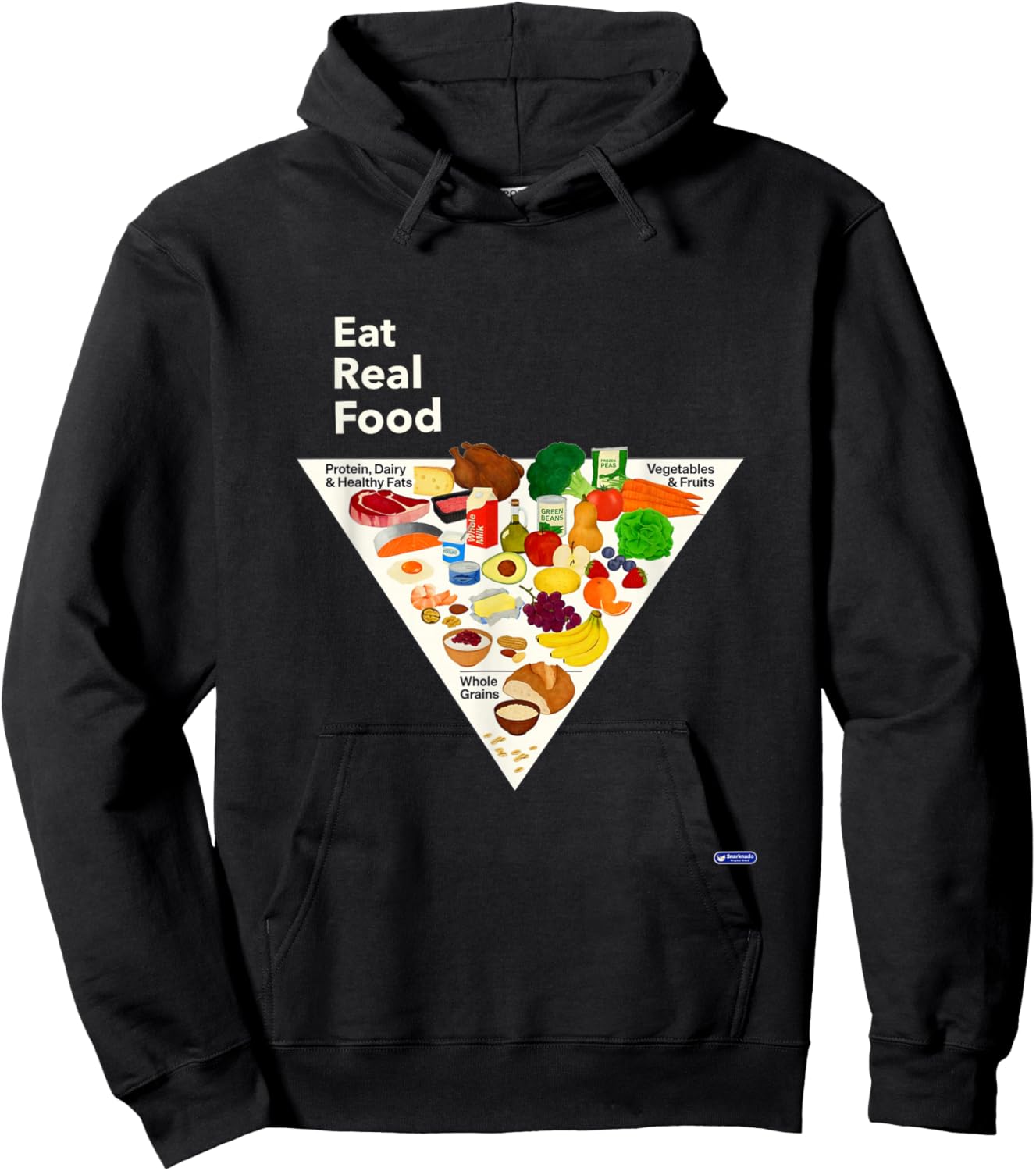 Eat Real Food New Food Pyramid 2026 Hoodie - Hoodie | Black
