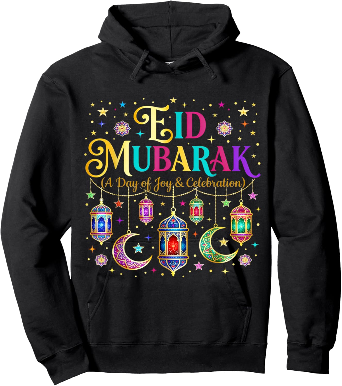 Eid Mubarak Muslim Celebration Costume for Eid Al Fitr 2026 Hoodie - Hoodie | Black