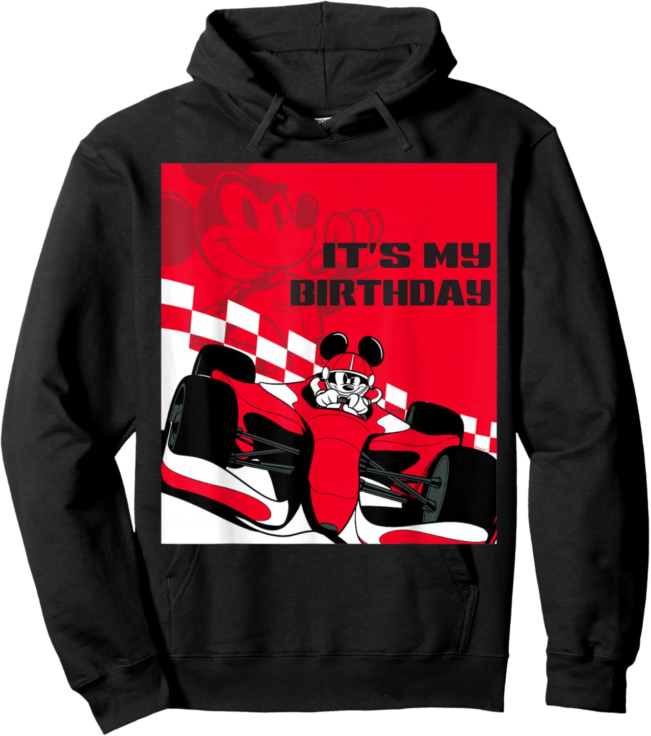 Disney Racing It's My Birthday Mickey Mouse Race Car Party Hoodie - Hoodie | Black