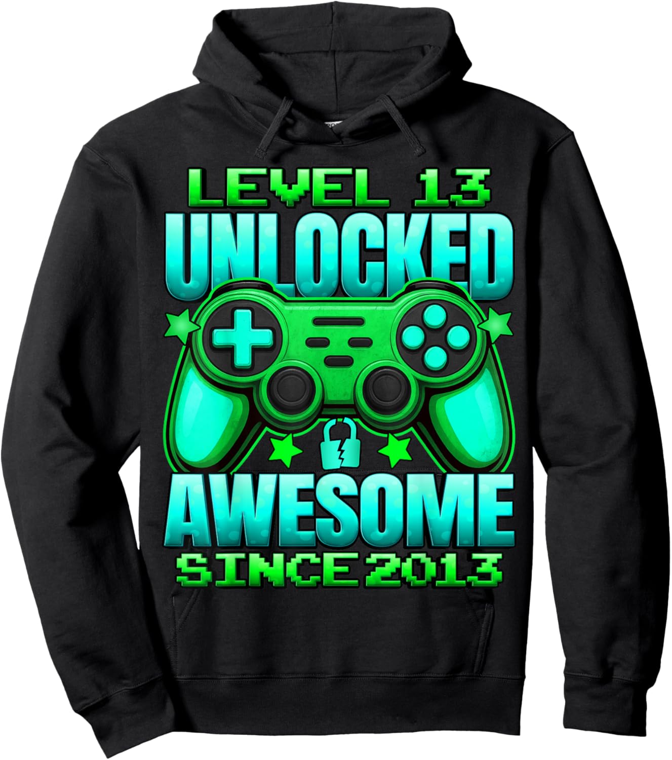Level 13 Unlocked 13 Year Old Gifts Boys 13th Birthday Boy Hoodie - Hoodie | Black